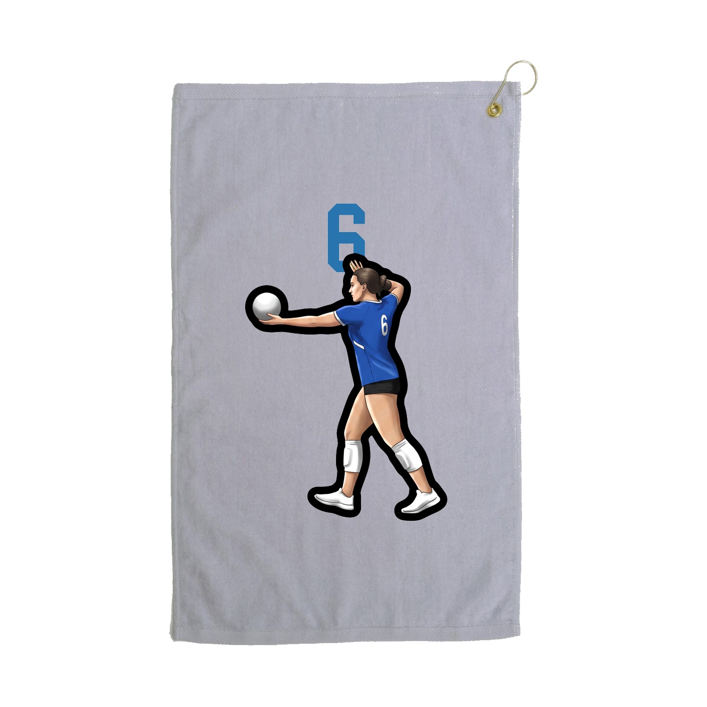 Golf Towel — Number Top in Grey