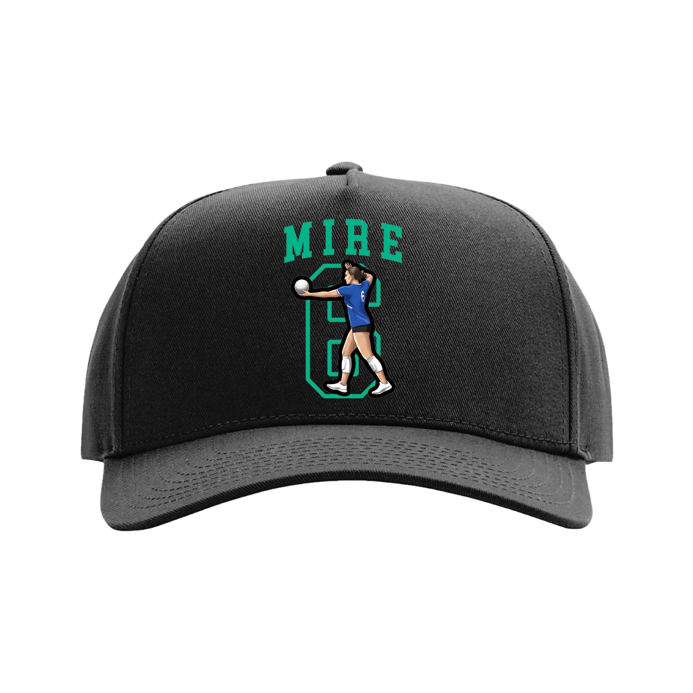 Full Fabric Five-Panel Champ Cap — Shirsey in Black