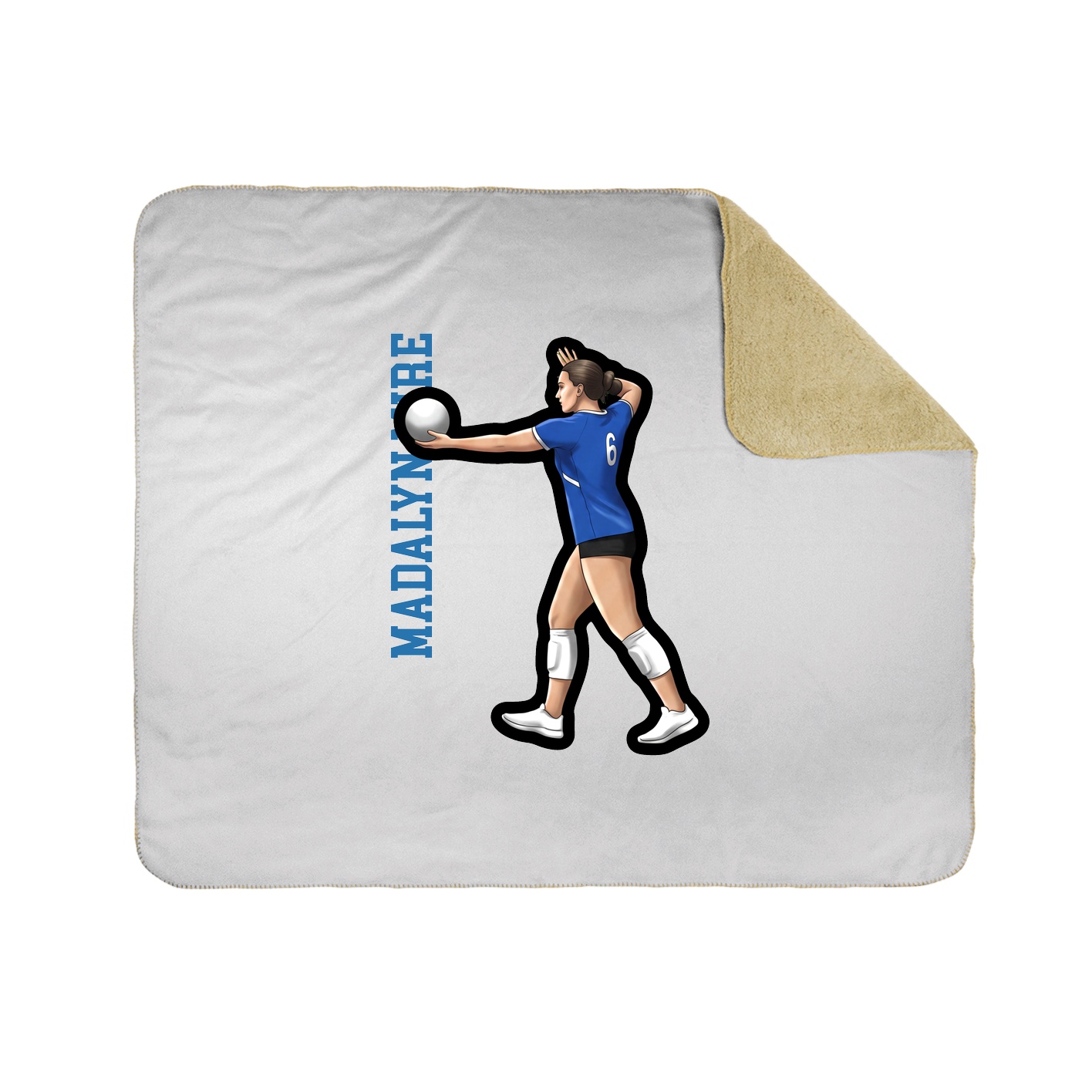Throw Blanket — Name Vertical in White