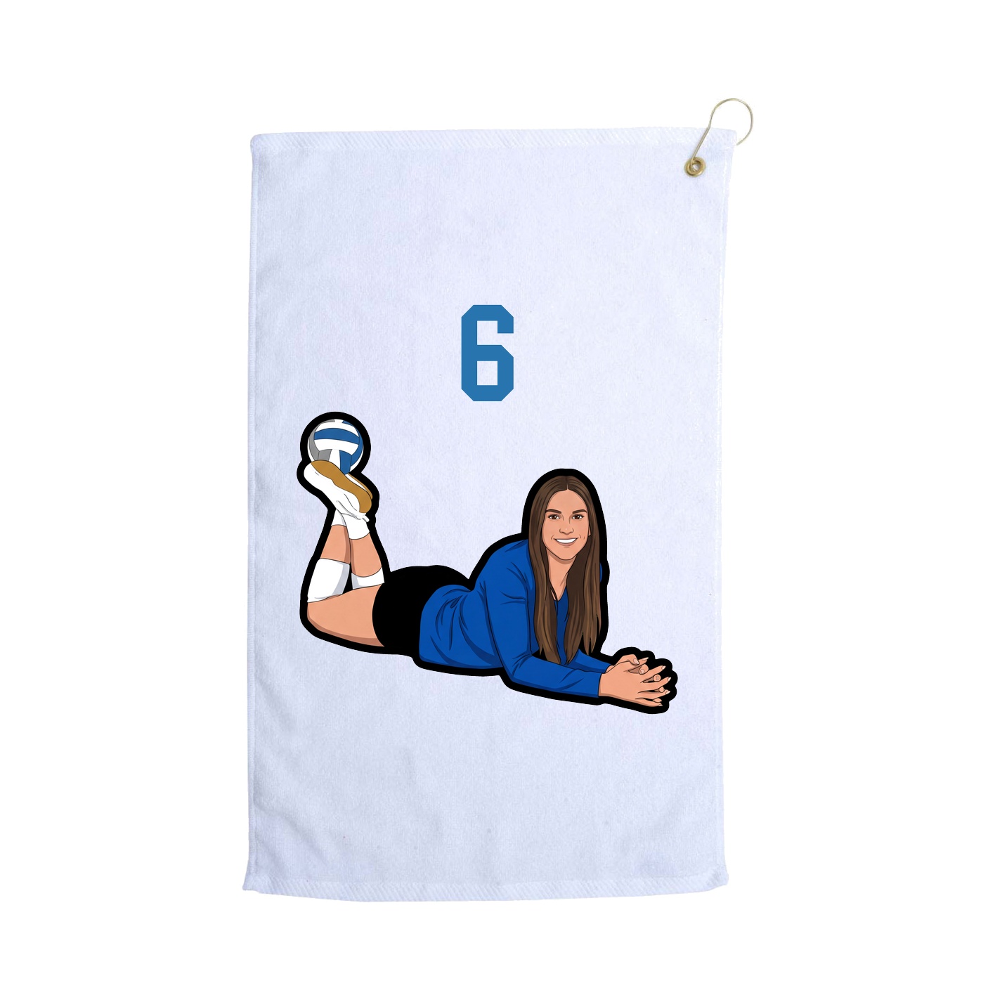 Golf Towel — Number Top in White