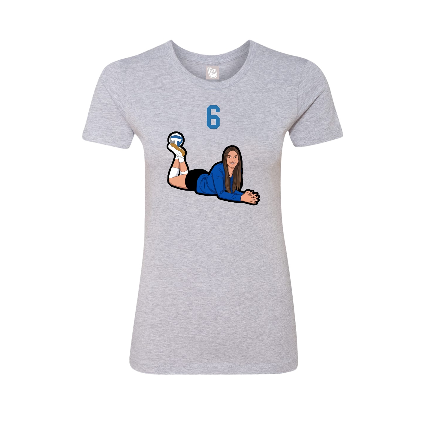 Womens Tee — Number Top in Grey