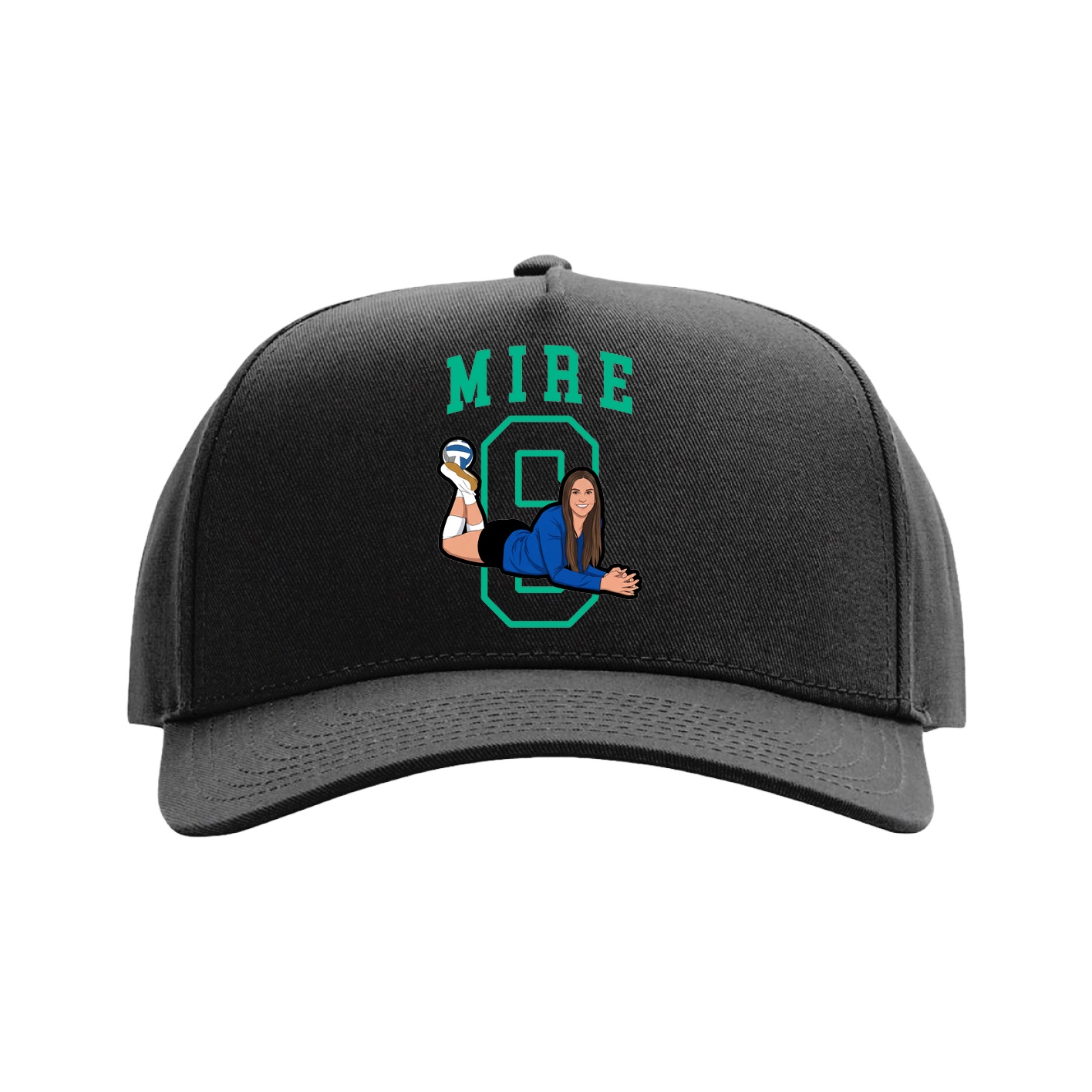 Full Fabric Five-Panel Champ Cap — Shirsey in Black