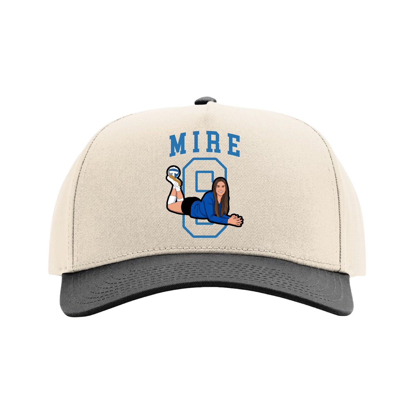 Full Fabric Five-Panel Champ Cap — Shirsey in Cream/Black