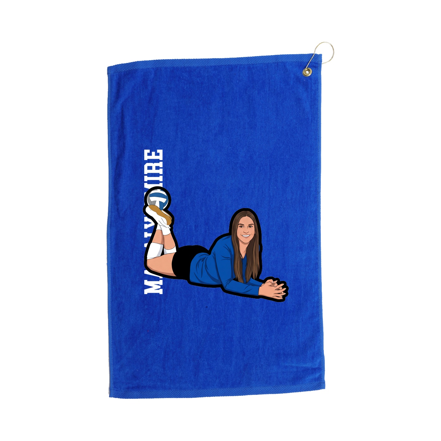 Golf Towel — Name Vertical in Royal