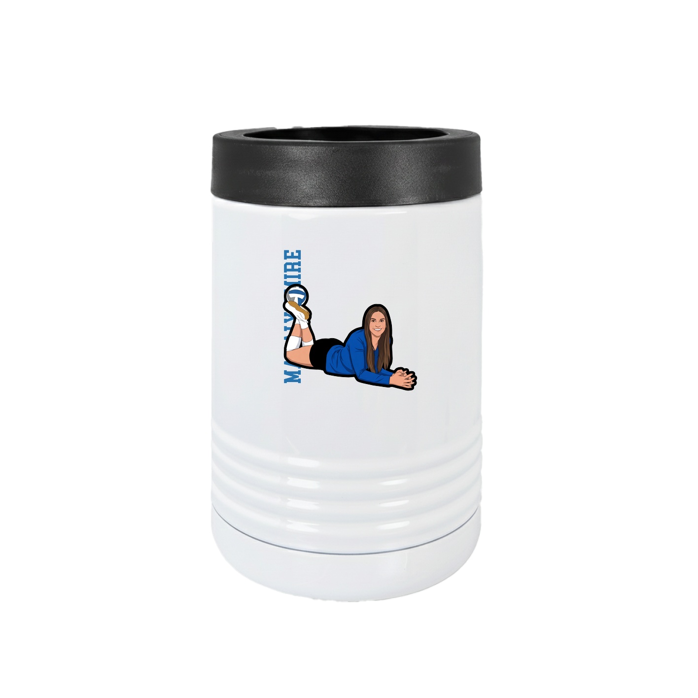 Beverage Holder — Name Vertical in White