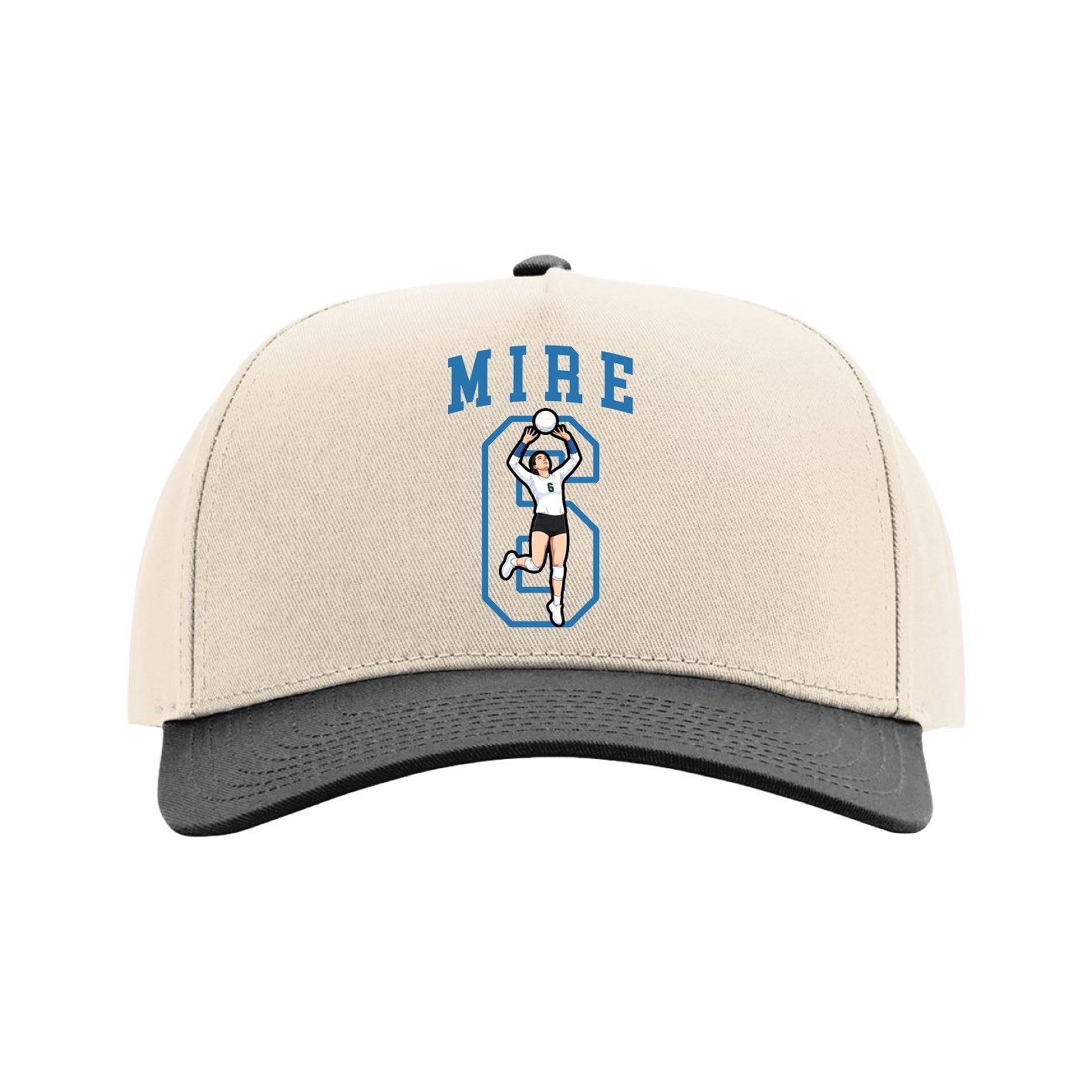 Full Fabric Five-Panel Champ Cap — Shirsey in Cream/Black