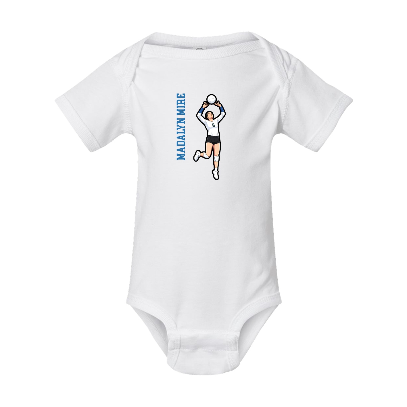 Baby Onesie — Name Vertical in White