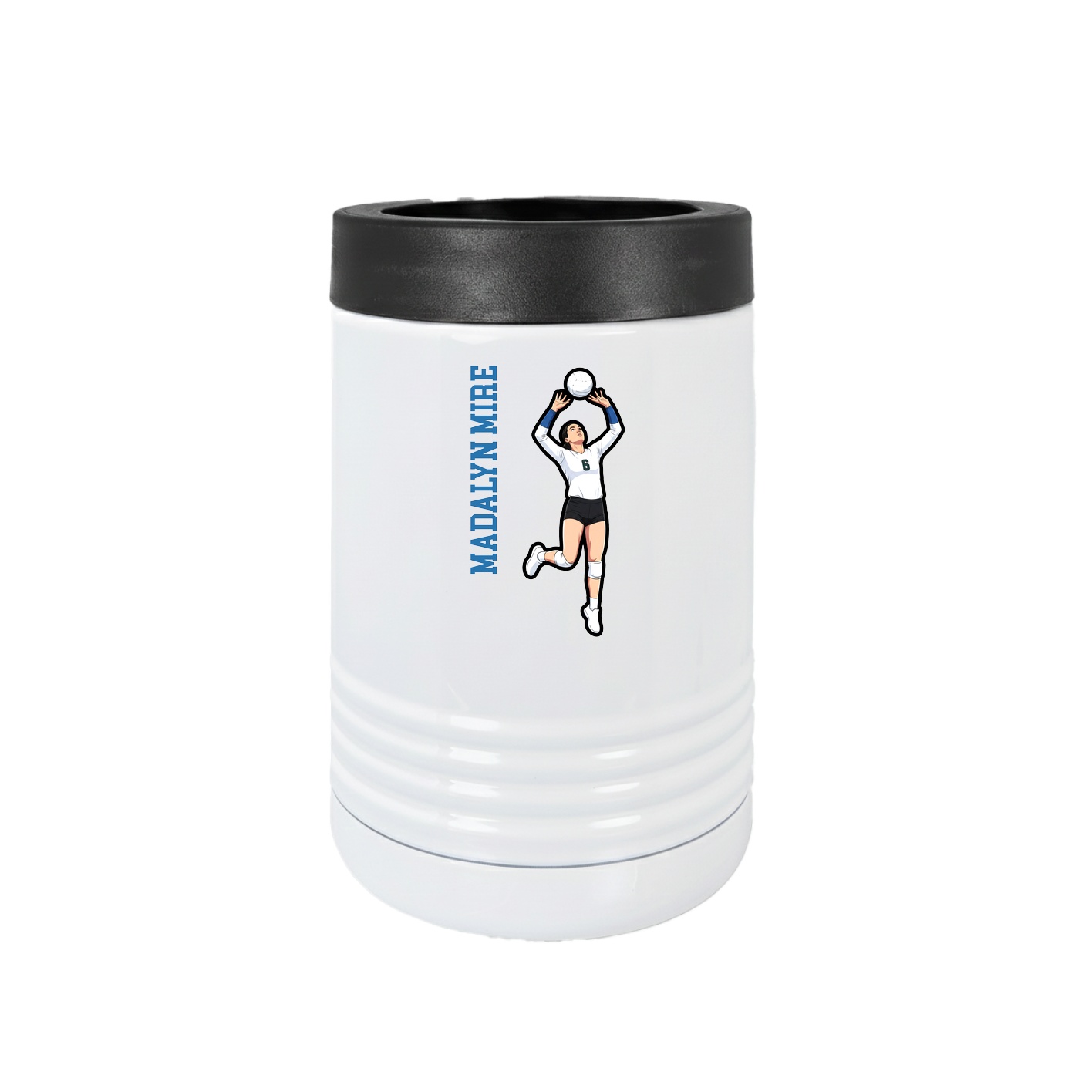 Beverage Holder — Name Vertical in White