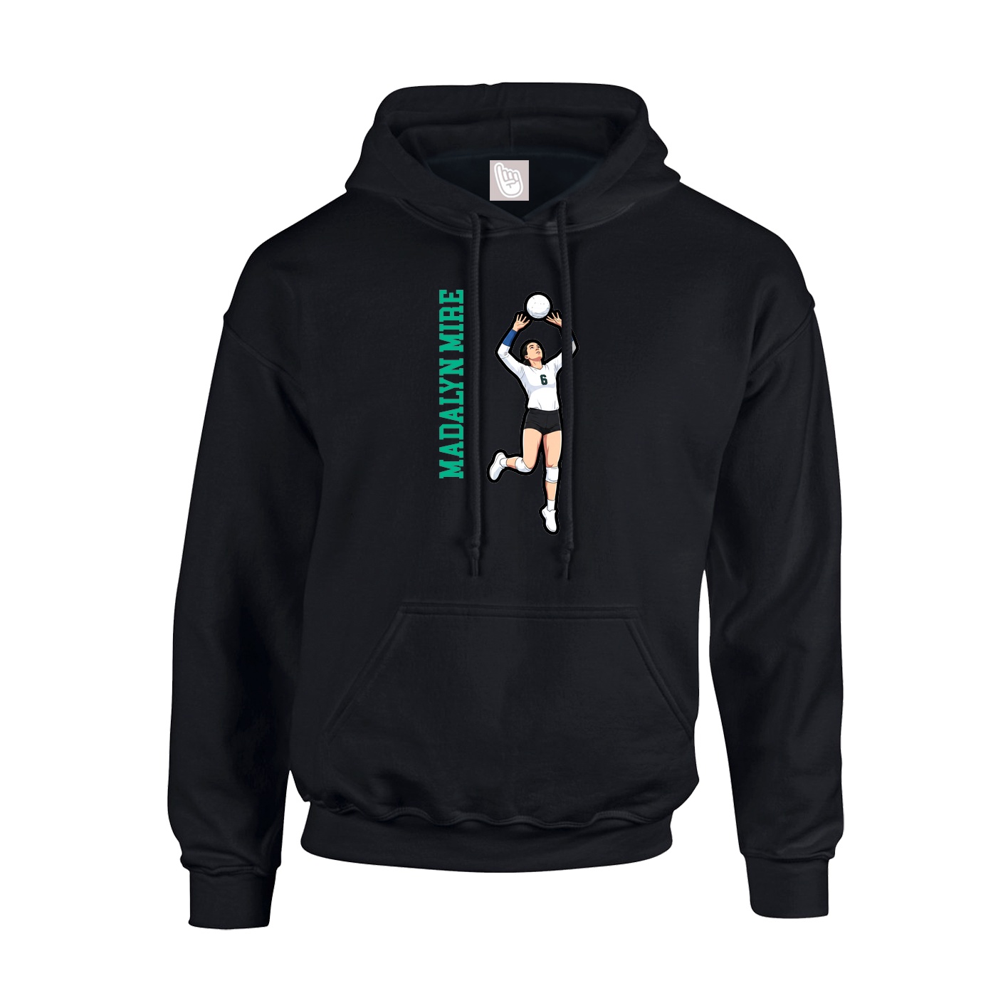 Hoodie — Name Vertical in Black