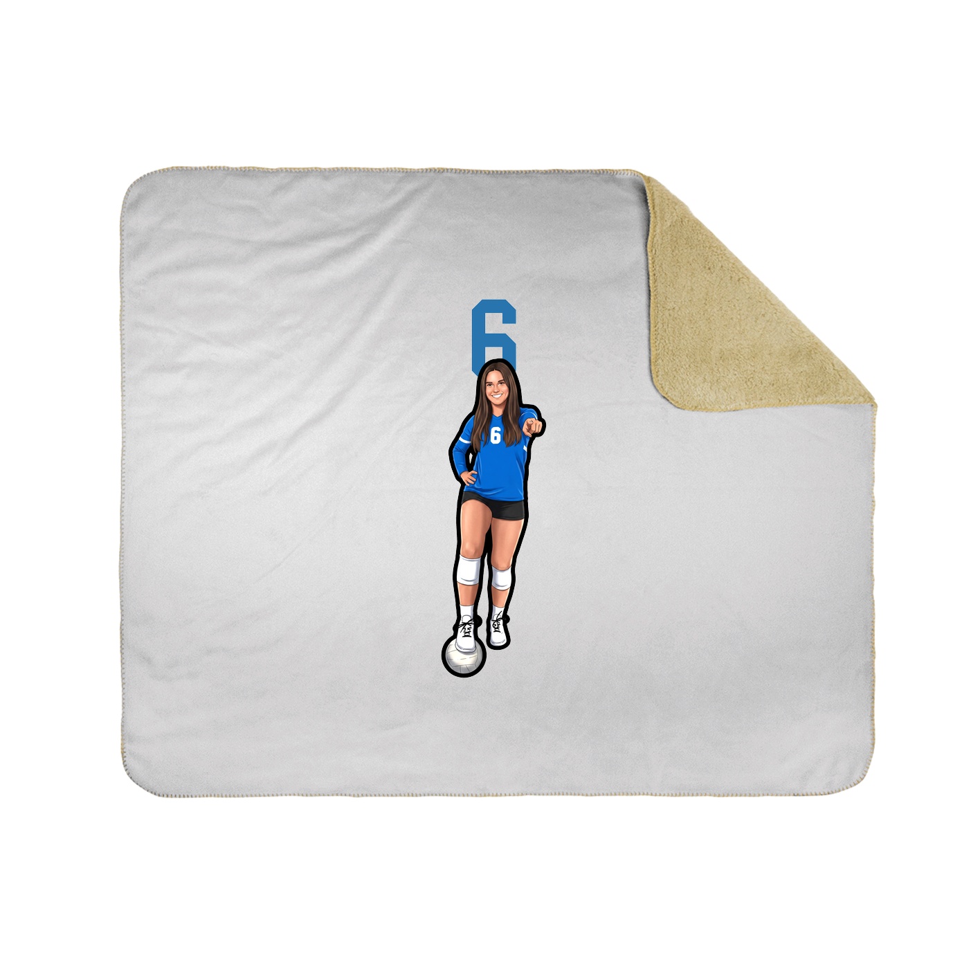 Throw Blanket — Number Top in White