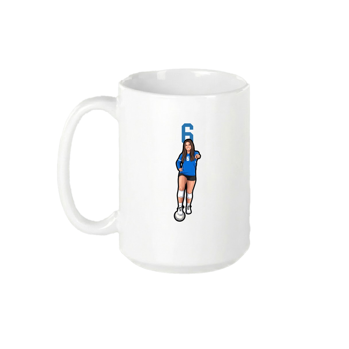 15oz Coffee Mug — Number Top in White