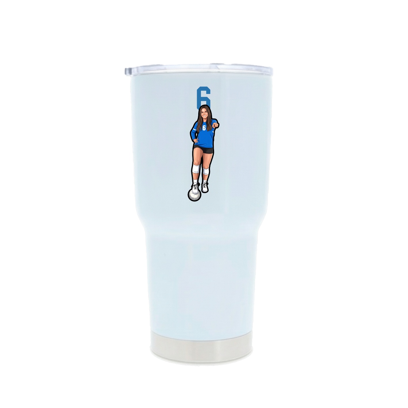30oz Stainless Steel Tumbler — Number Top in White