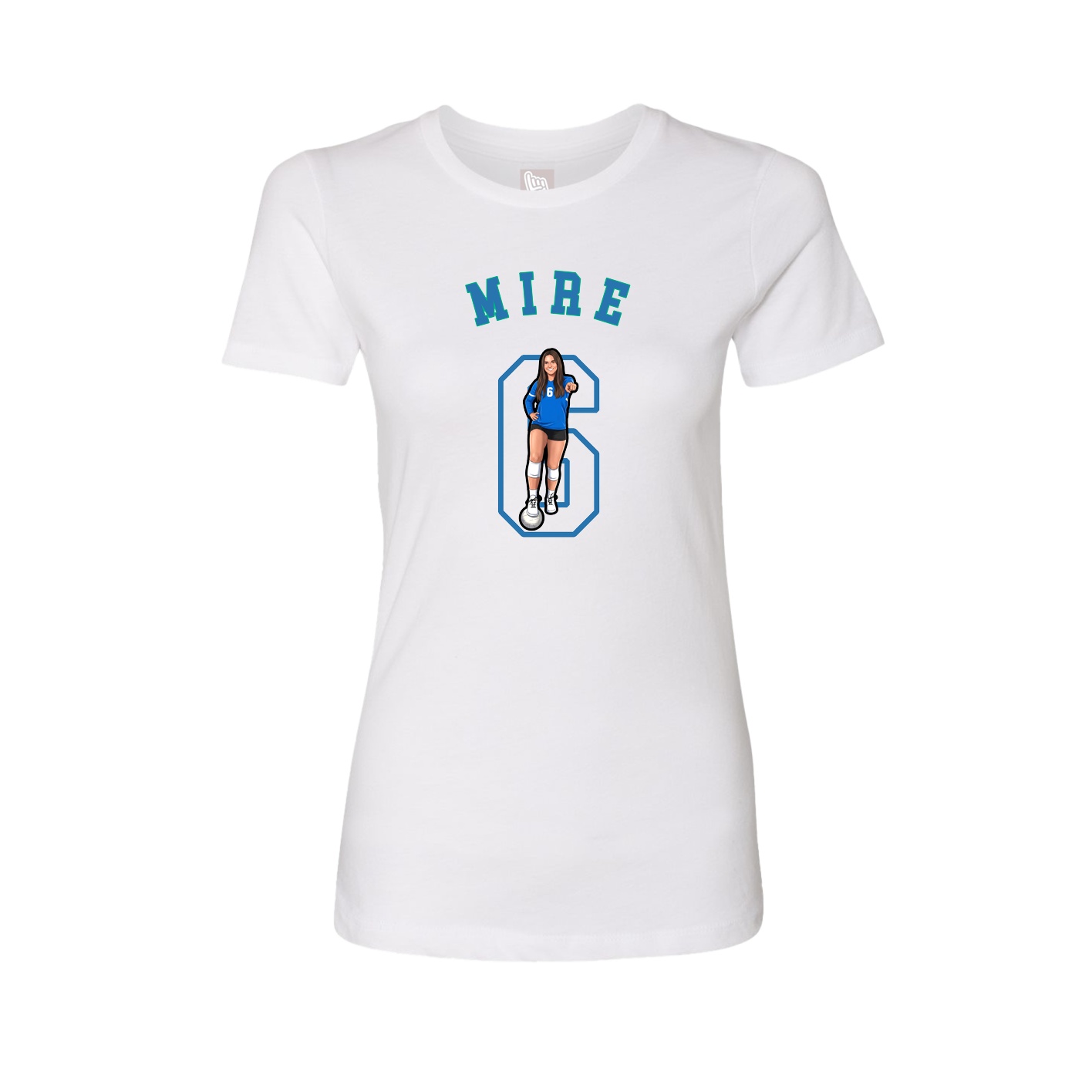 Fitted Women's Tee — Shirsey Arch in White