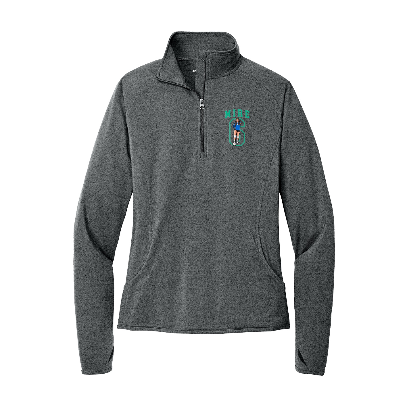 Women's Q-Zip Pullover — Shirsey in Grey