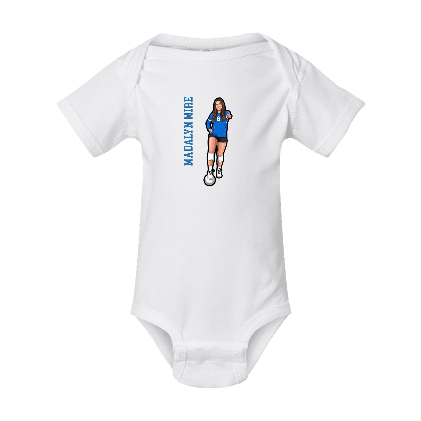 Baby Onesie — Name Vertical in White