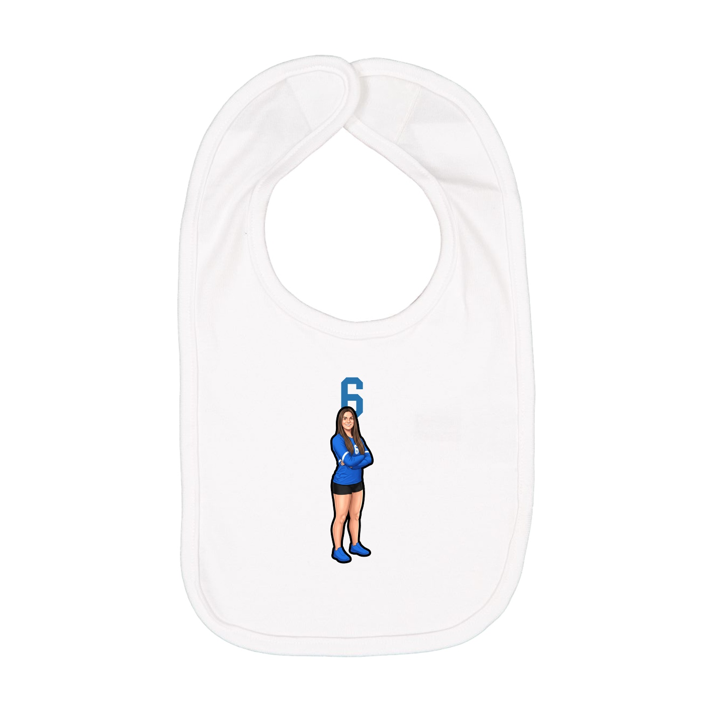 Infant Bib — Number Top in White