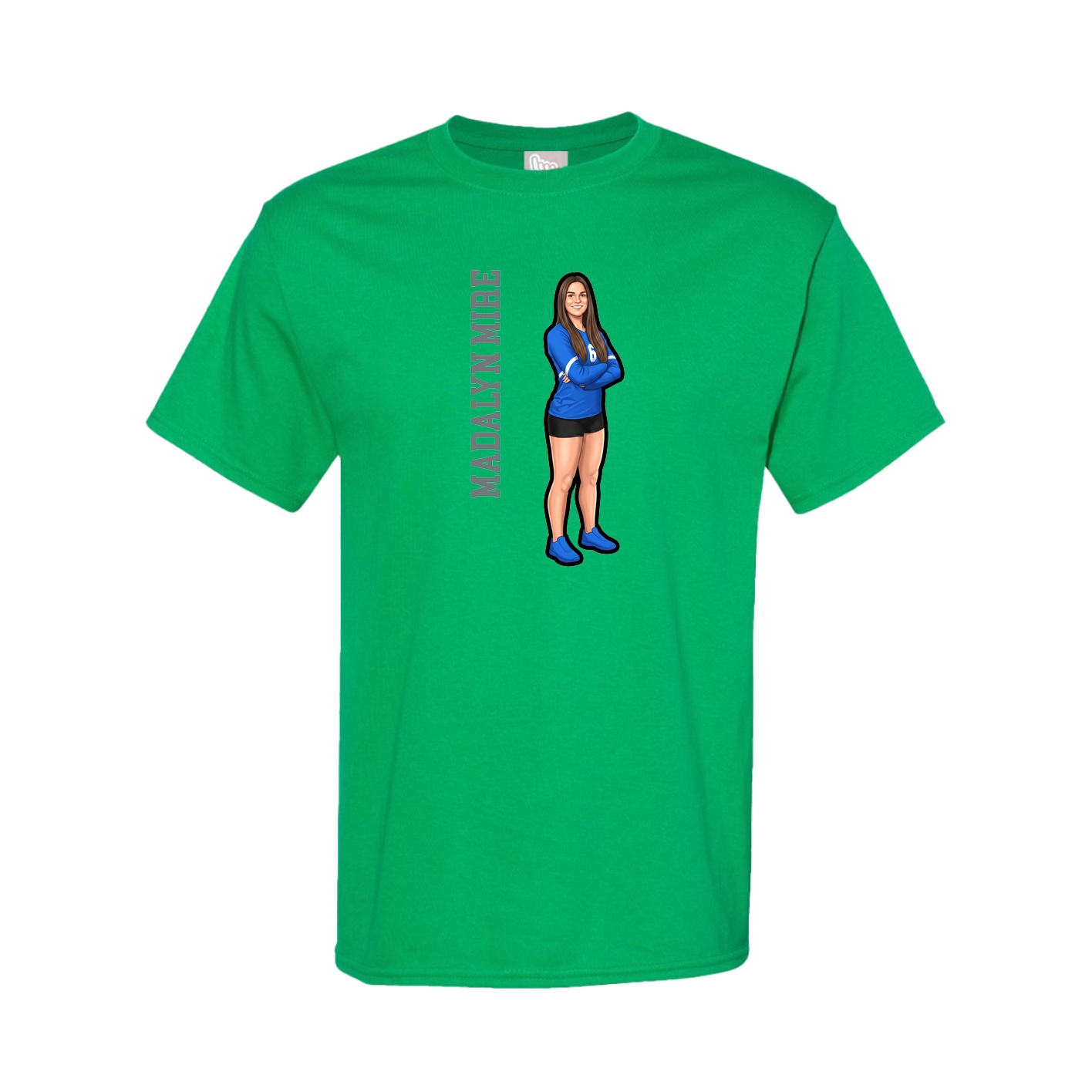 Tee — Name Vertical in Green