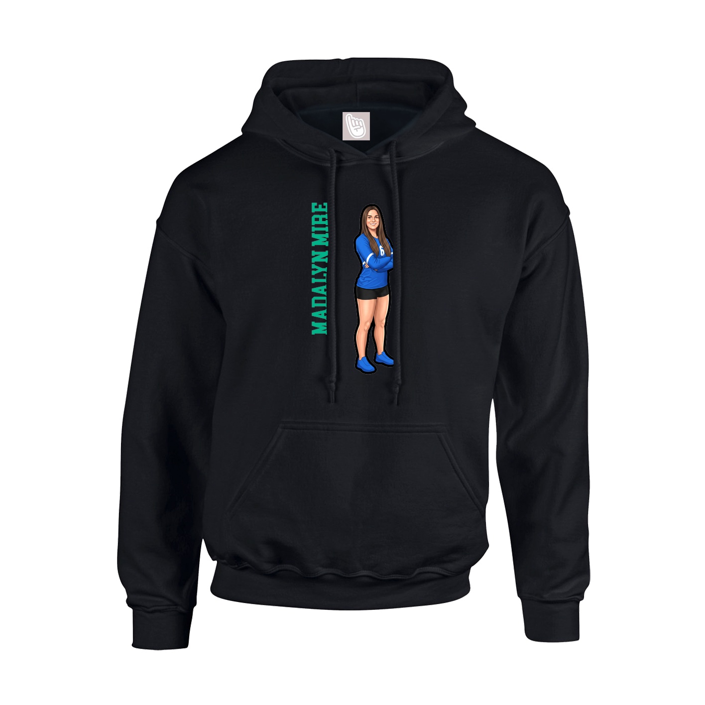Hoodie — Name Vertical in Black
