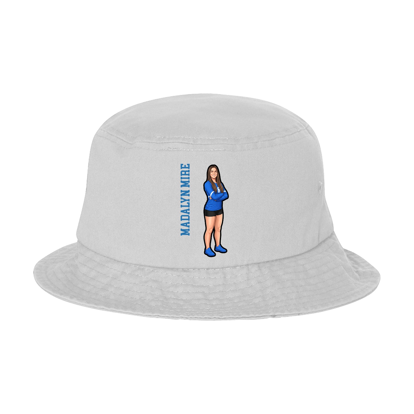 Bucket Cap — Name Vertical in White