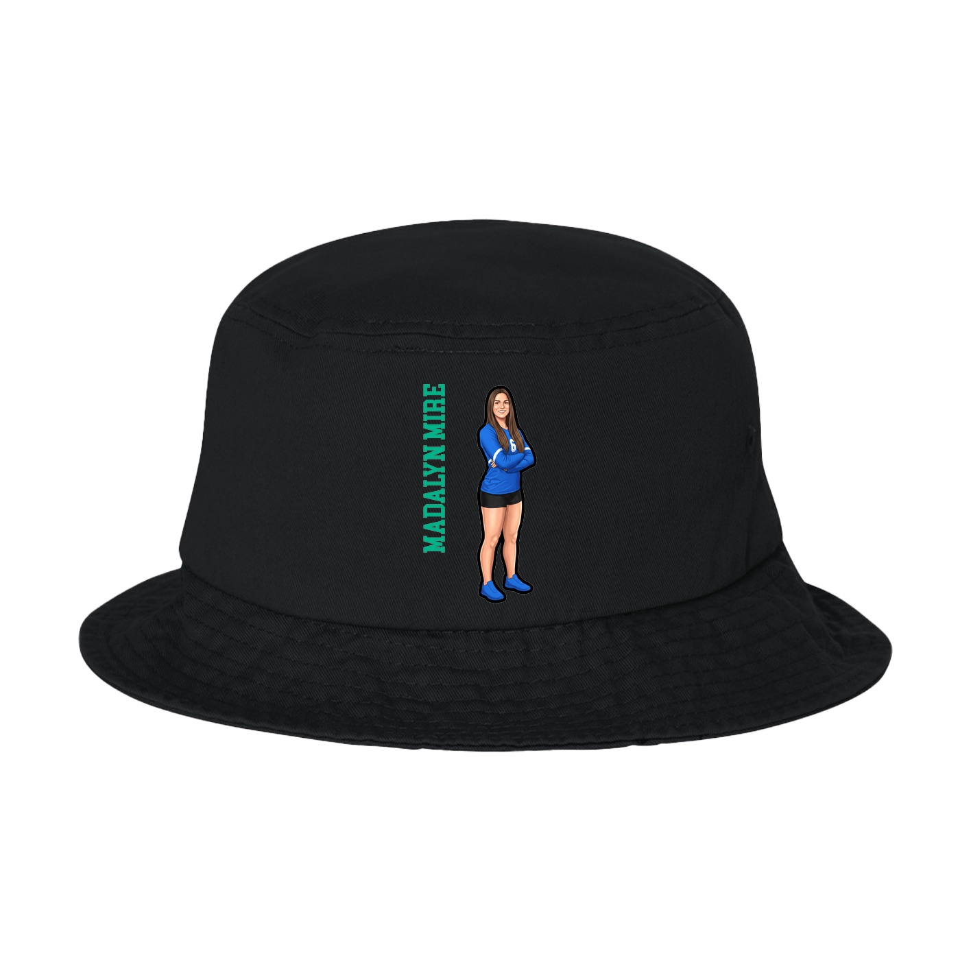 Bucket Cap — Name Vertical in Black
