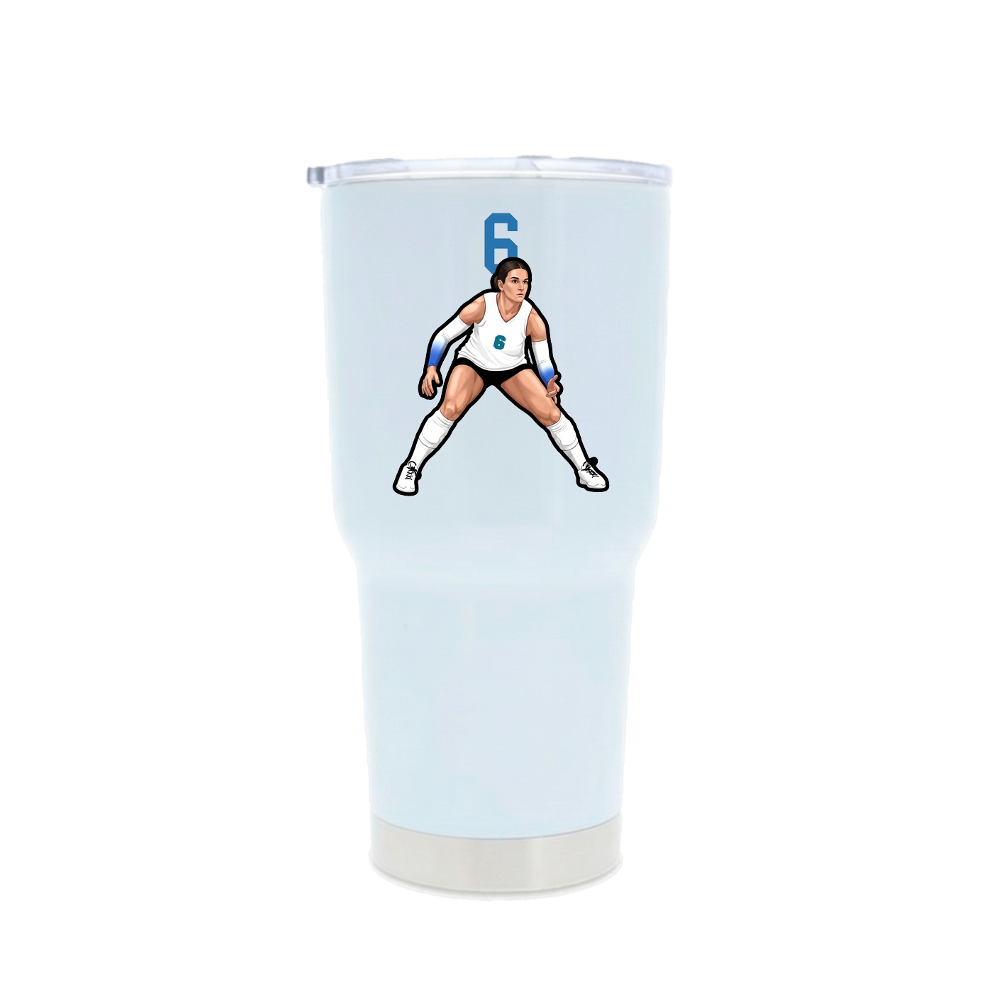 30oz Stainless Steel Tumbler — Number Top in White