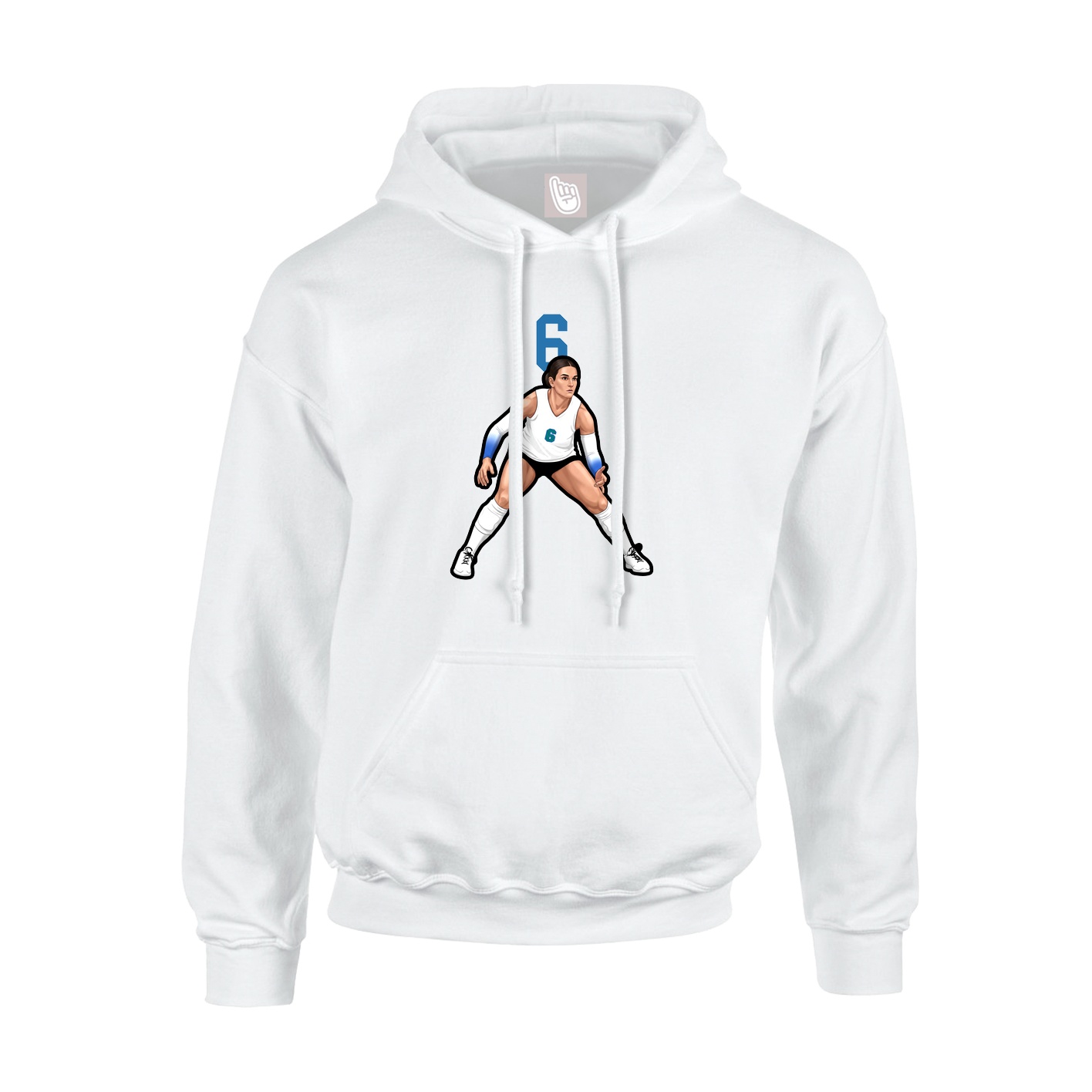 Youth Hoodie — Number Top in White