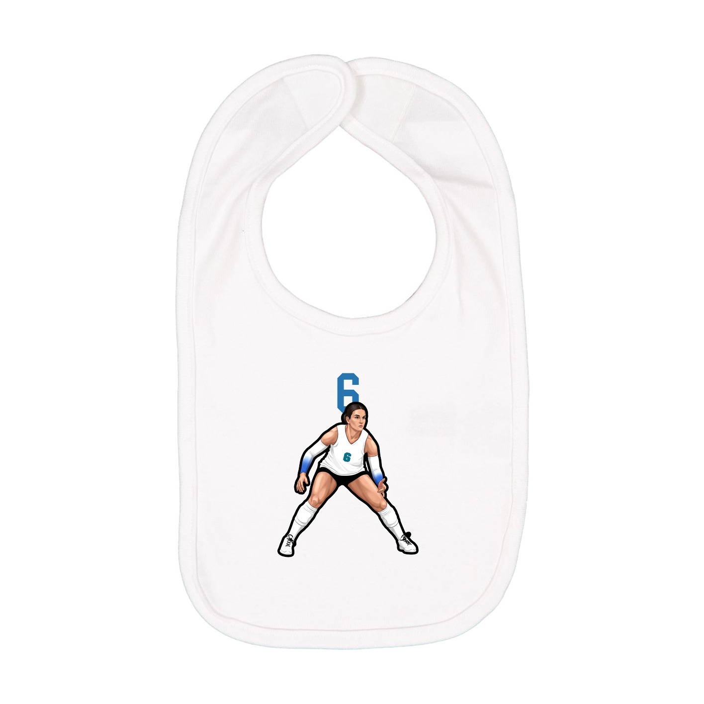 Infant Bib — Number Top in White