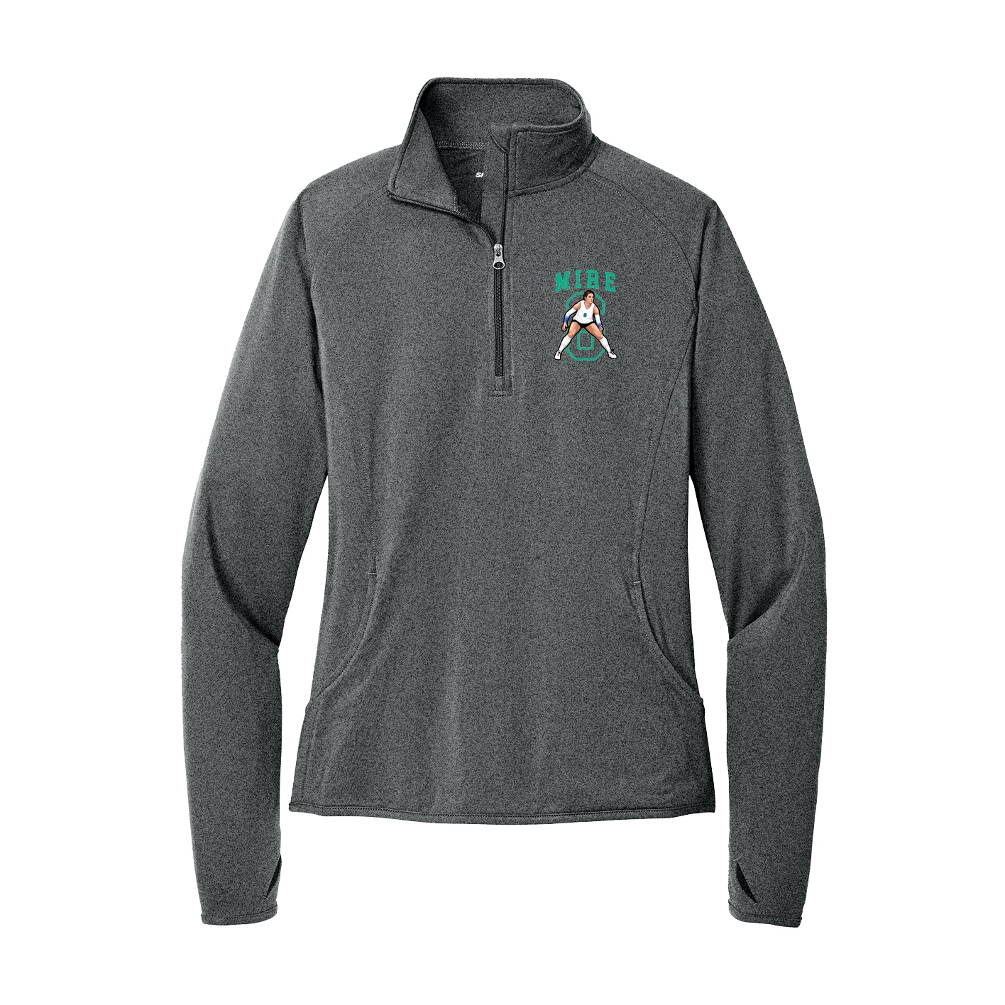 Women's Q-Zip Pullover — Shirsey in Grey