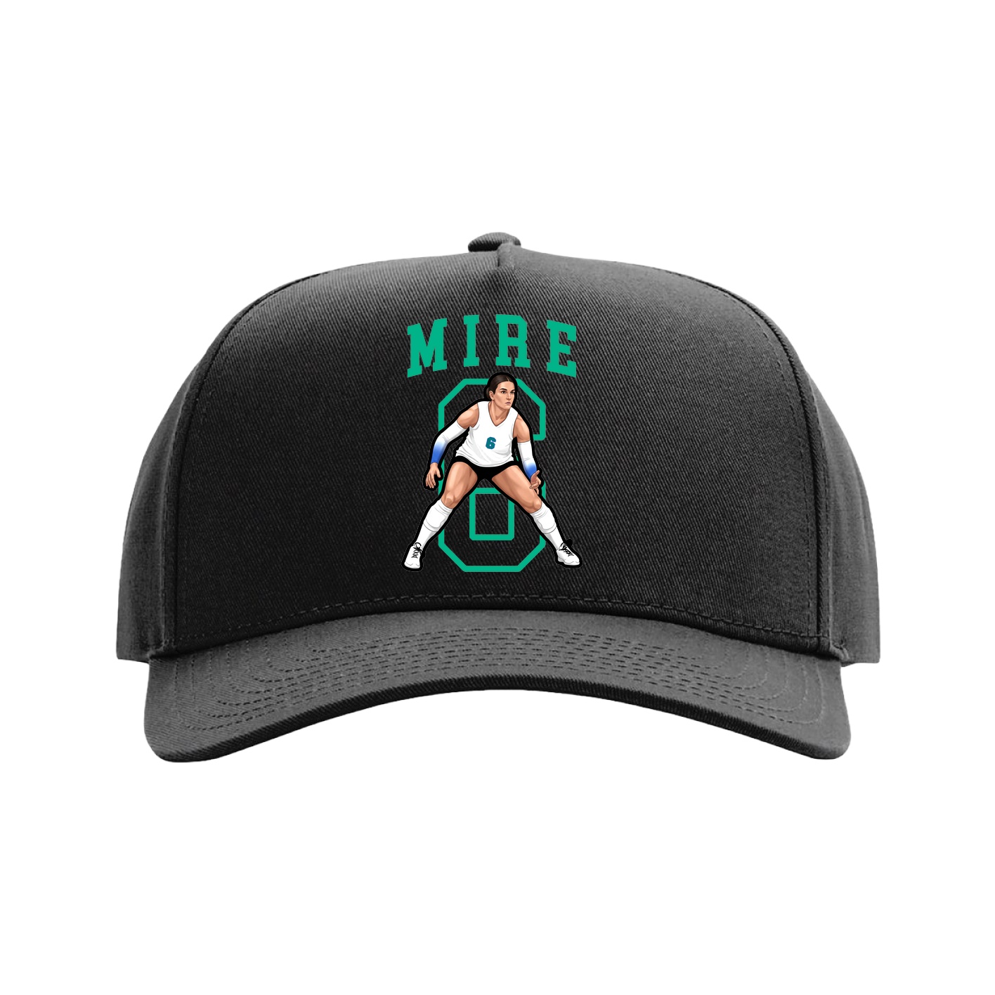 Full Fabric Five-Panel Champ Cap — Shirsey in Black