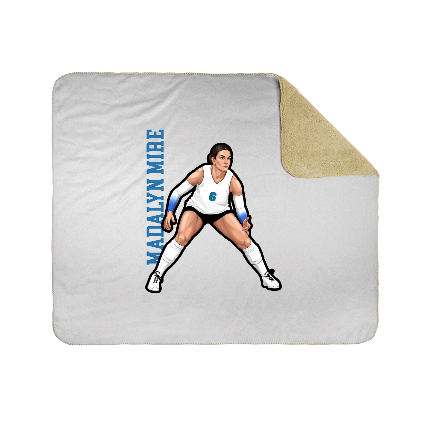 Throw Blanket — Name Vertical in White