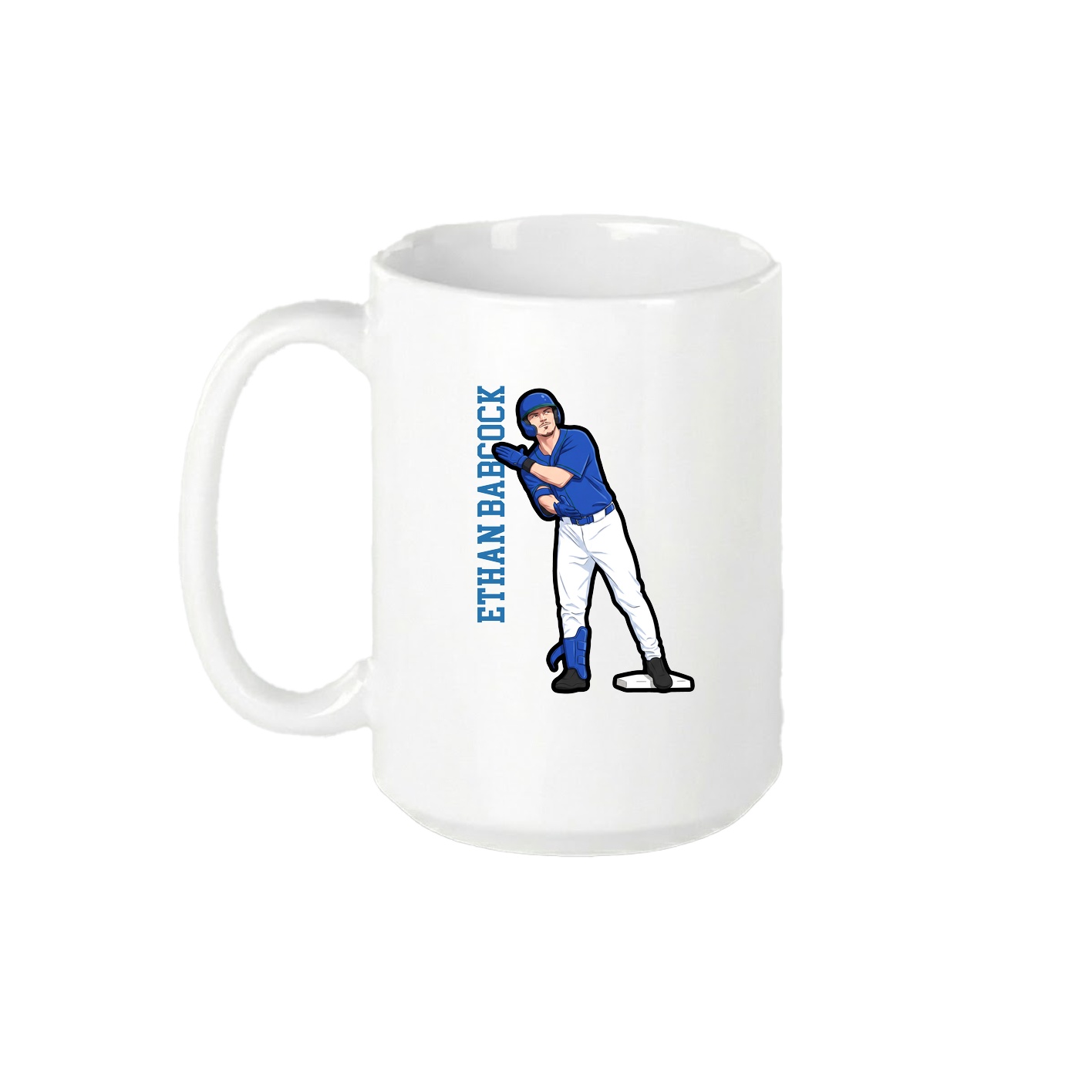 15oz Coffee Mug — Name Vertical in White