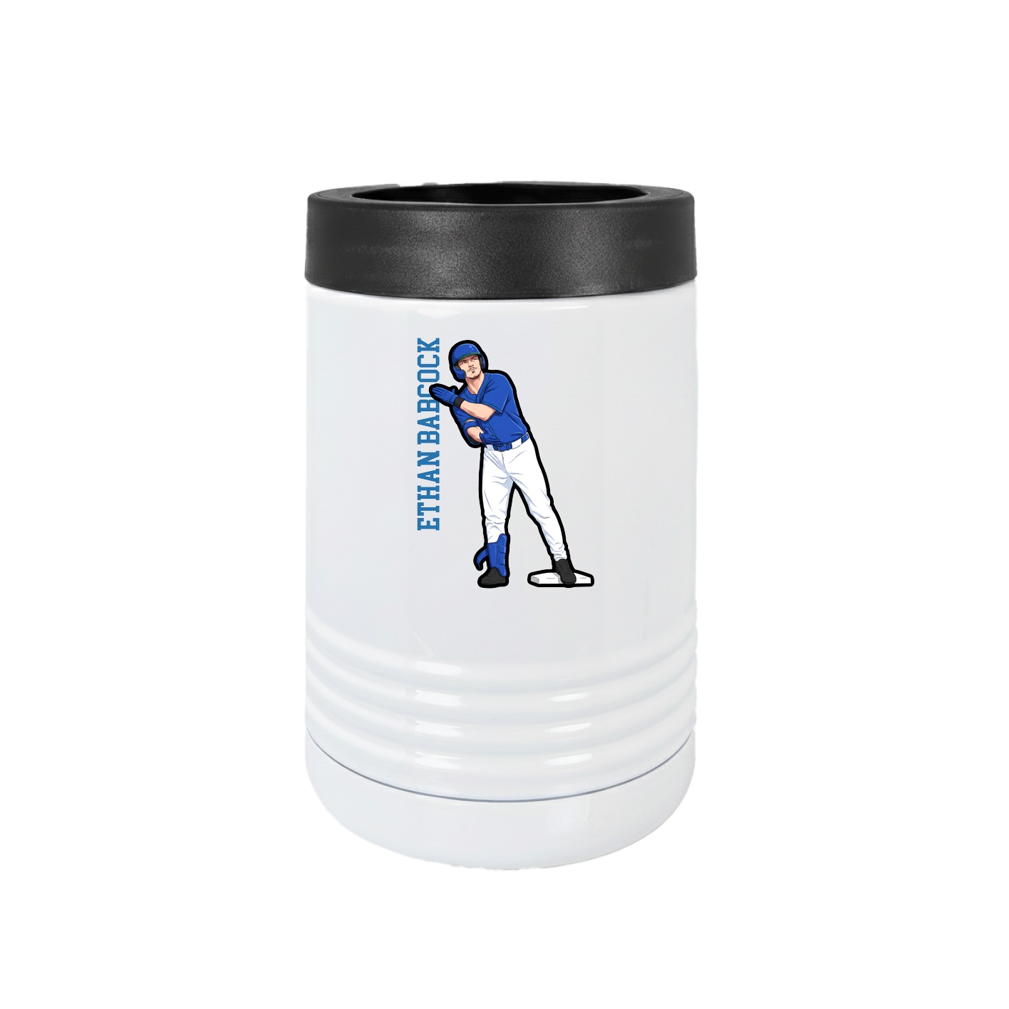 Beverage Holder — Name Vertical in White