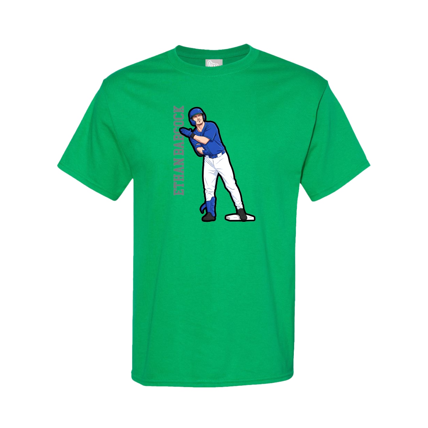 Youth Tee — Name Vertical in Green