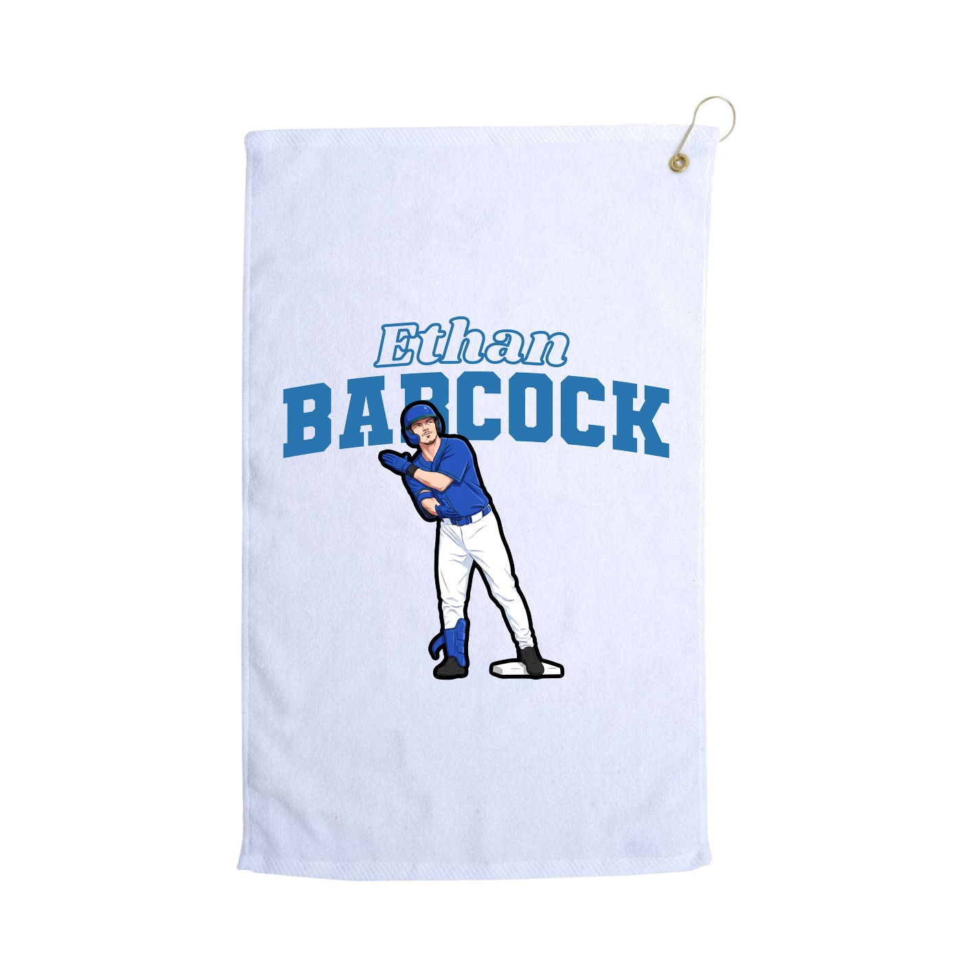 Golf Towel — Name Arch in White