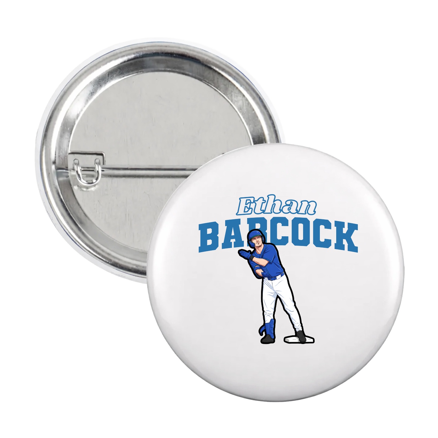 Game Day Button — Name Arch in White