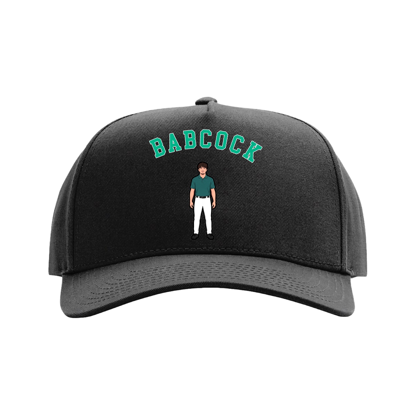 Full Fabric Five-Panel Champ Cap — Shirsey Arch in Black