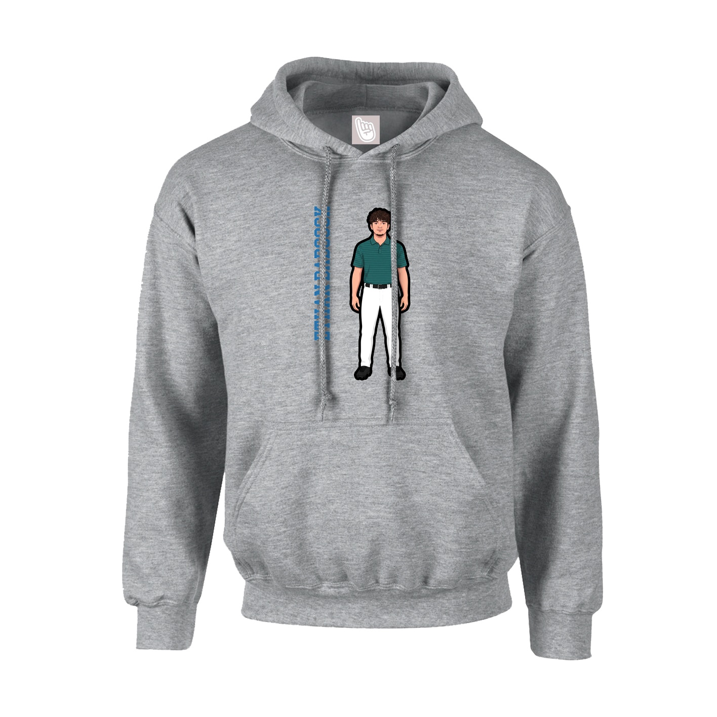 Youth Hoodie — Name Vertical in Grey