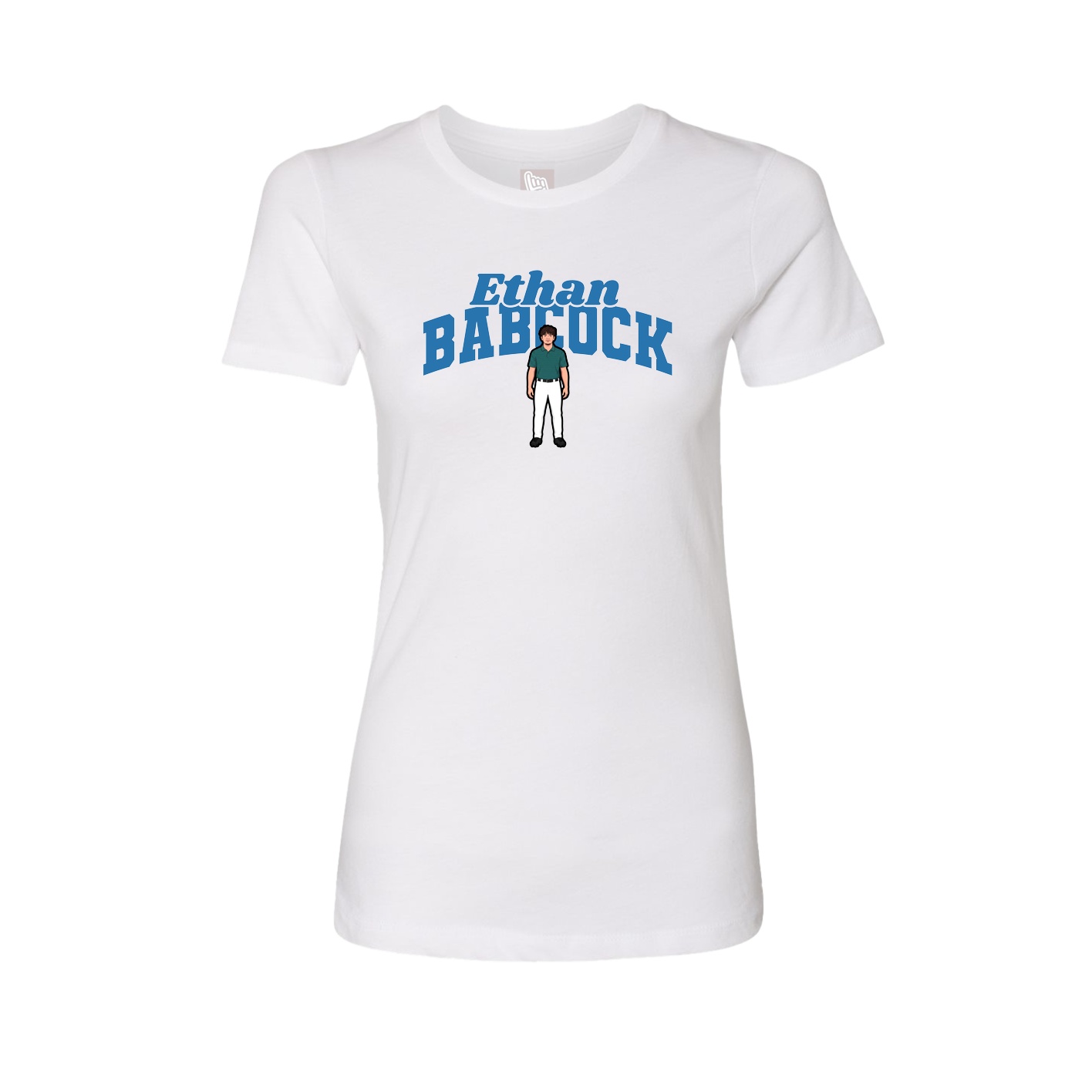 Fitted Women's Tee — Signature Arch in White