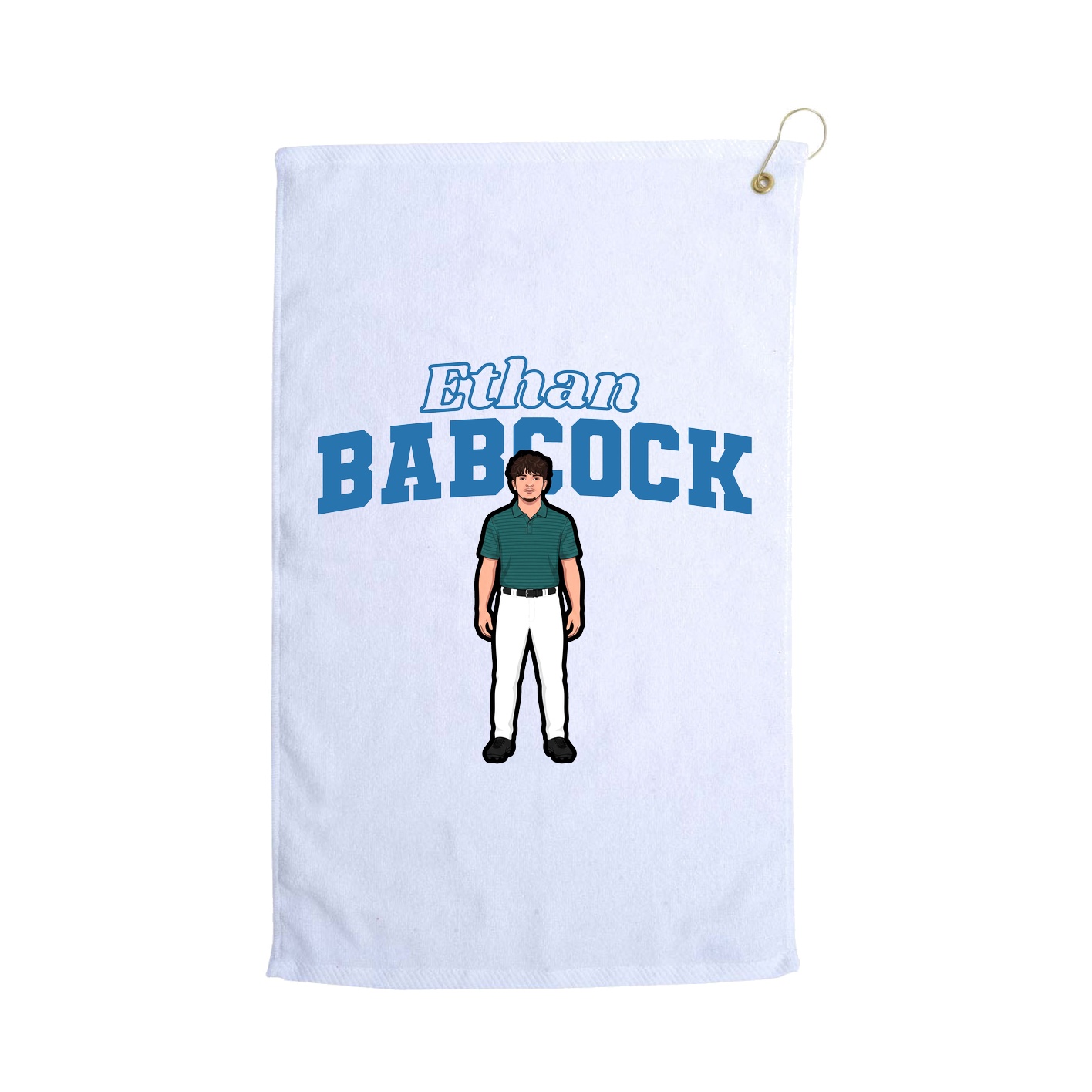Golf Towel — Name Arch in White