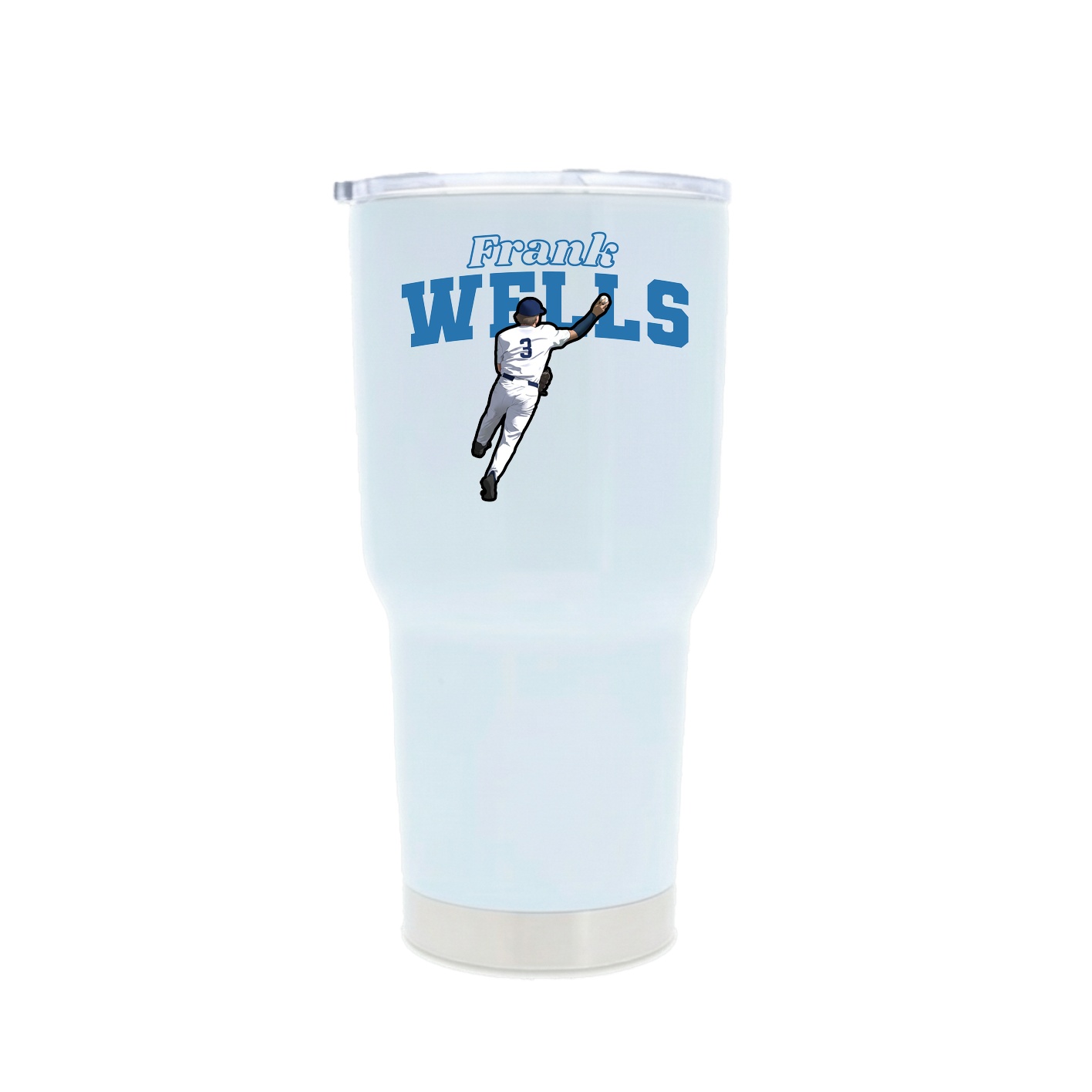 30oz Stainless Steel Tumbler — Name Arch in White