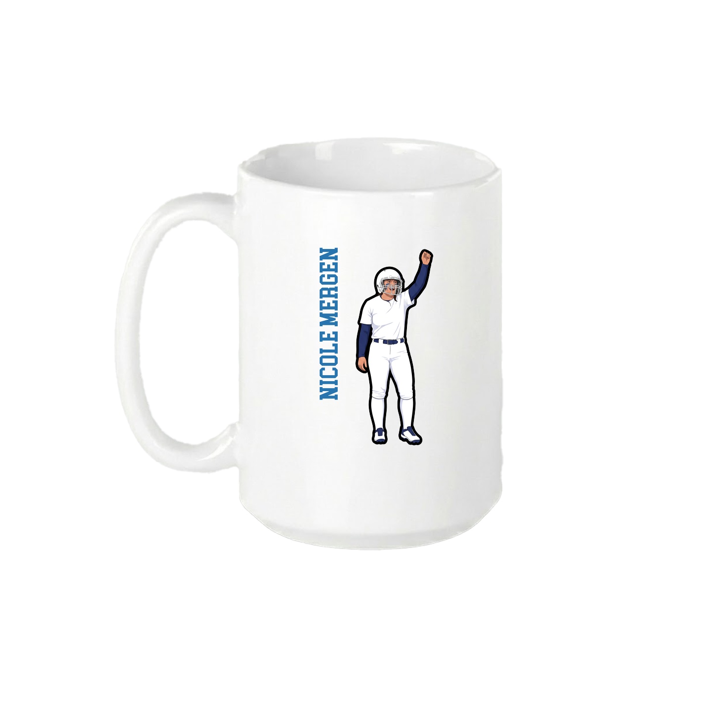 15oz Coffee Mug — Name Vertical in White