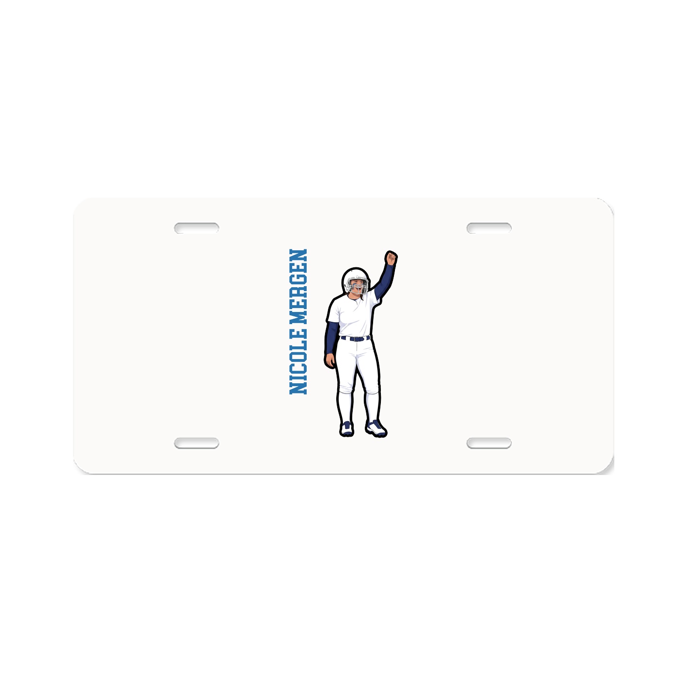 License Plate — Name Vertical in Classic