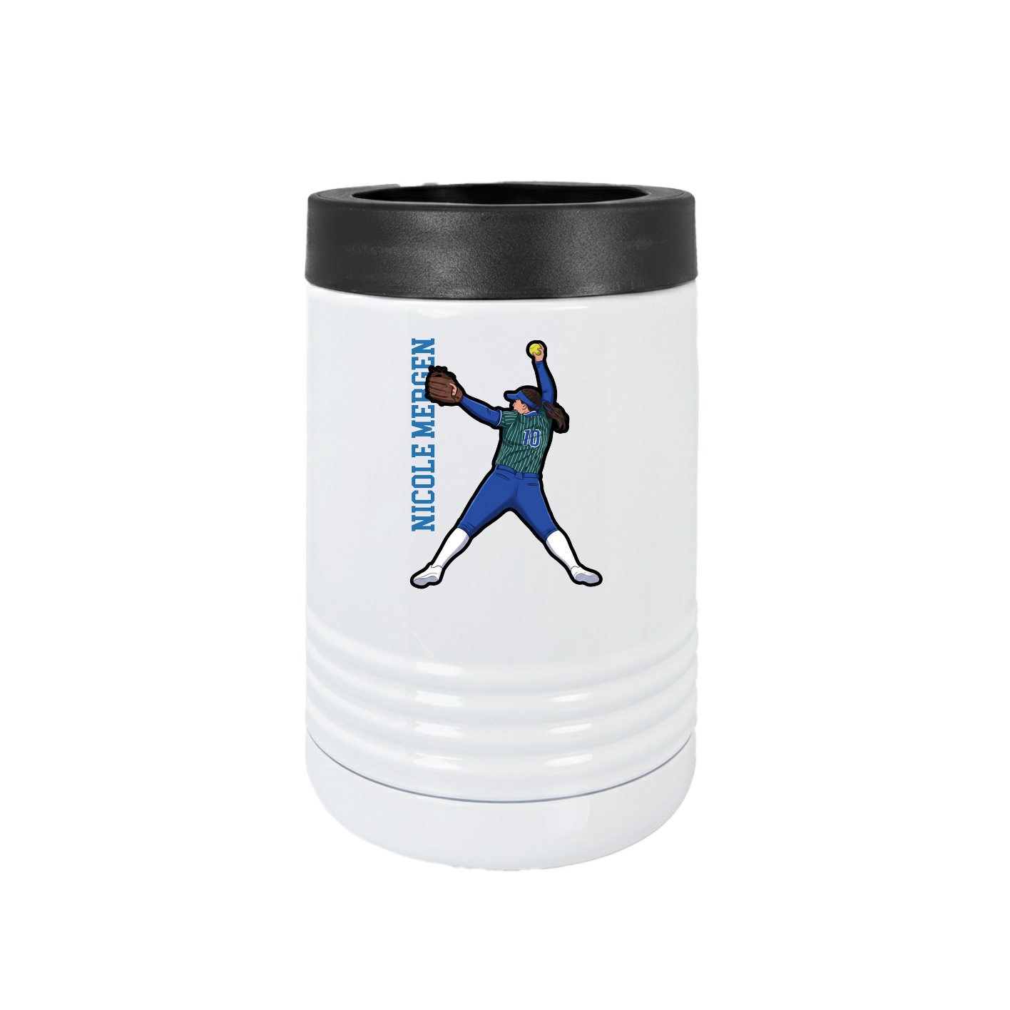 Beverage Holder — Name Vertical in White
