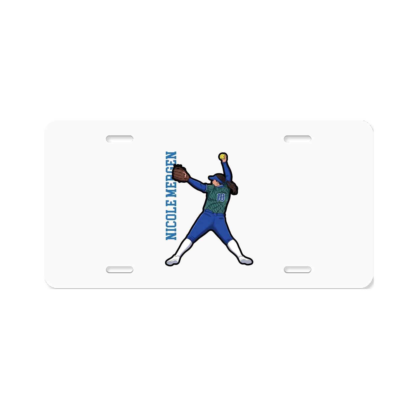 License Plate — Name Vertical in Classic
