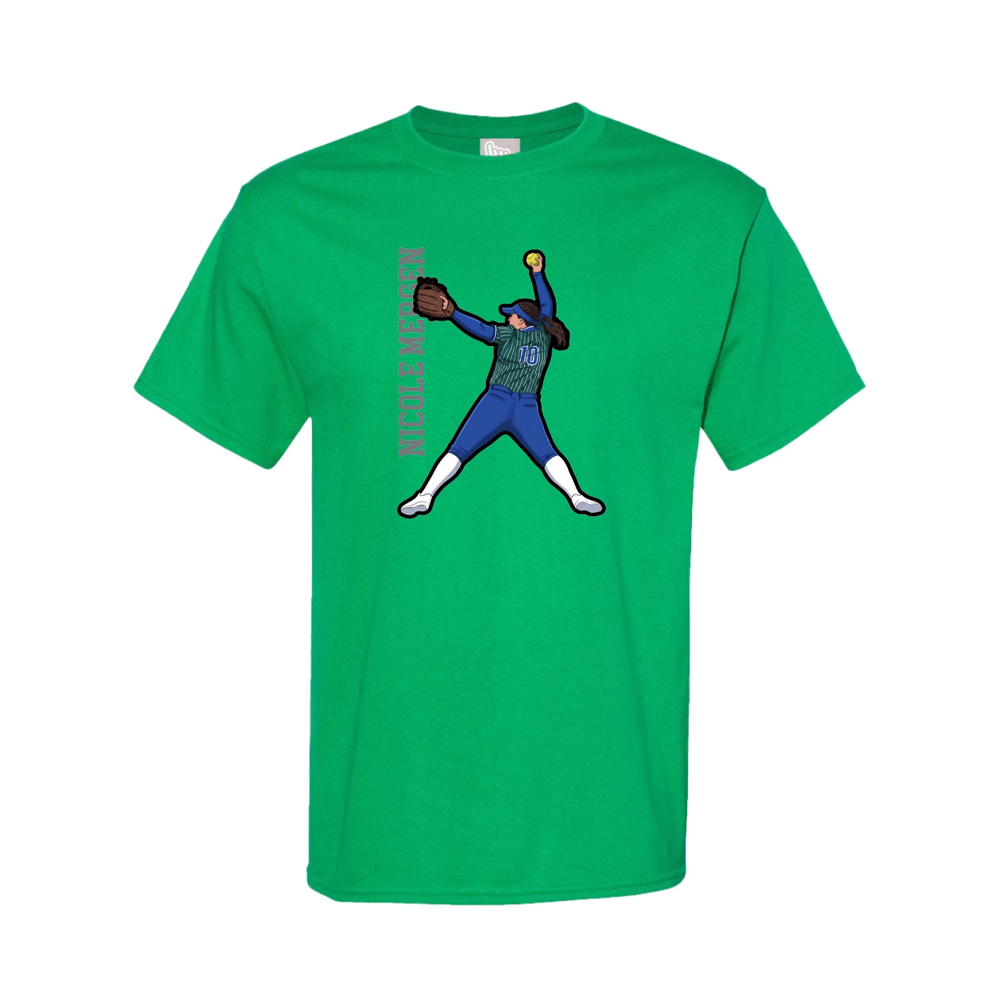 Youth Tee — Name Vertical in Green
