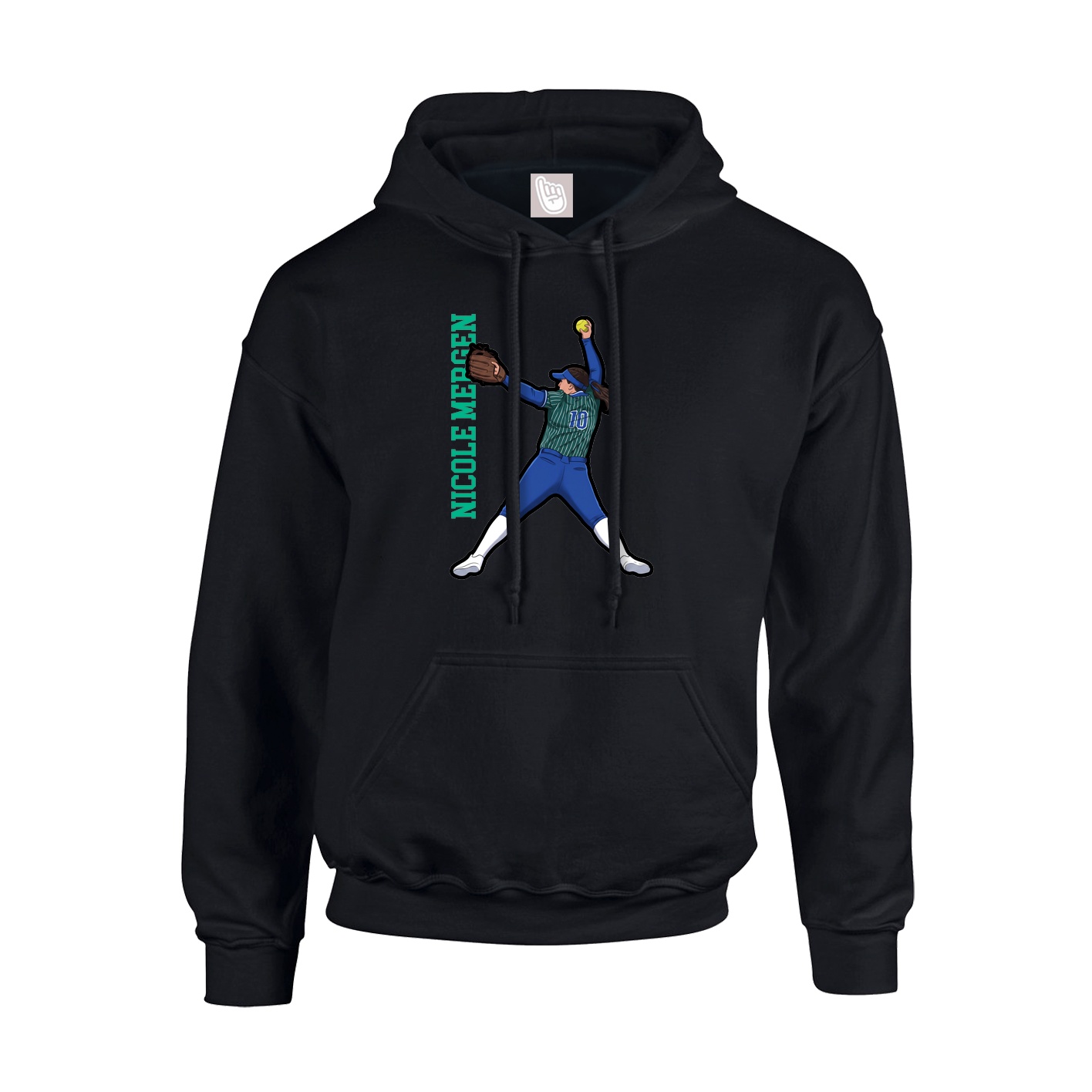 Youth Hoodie — Name Vertical in Black