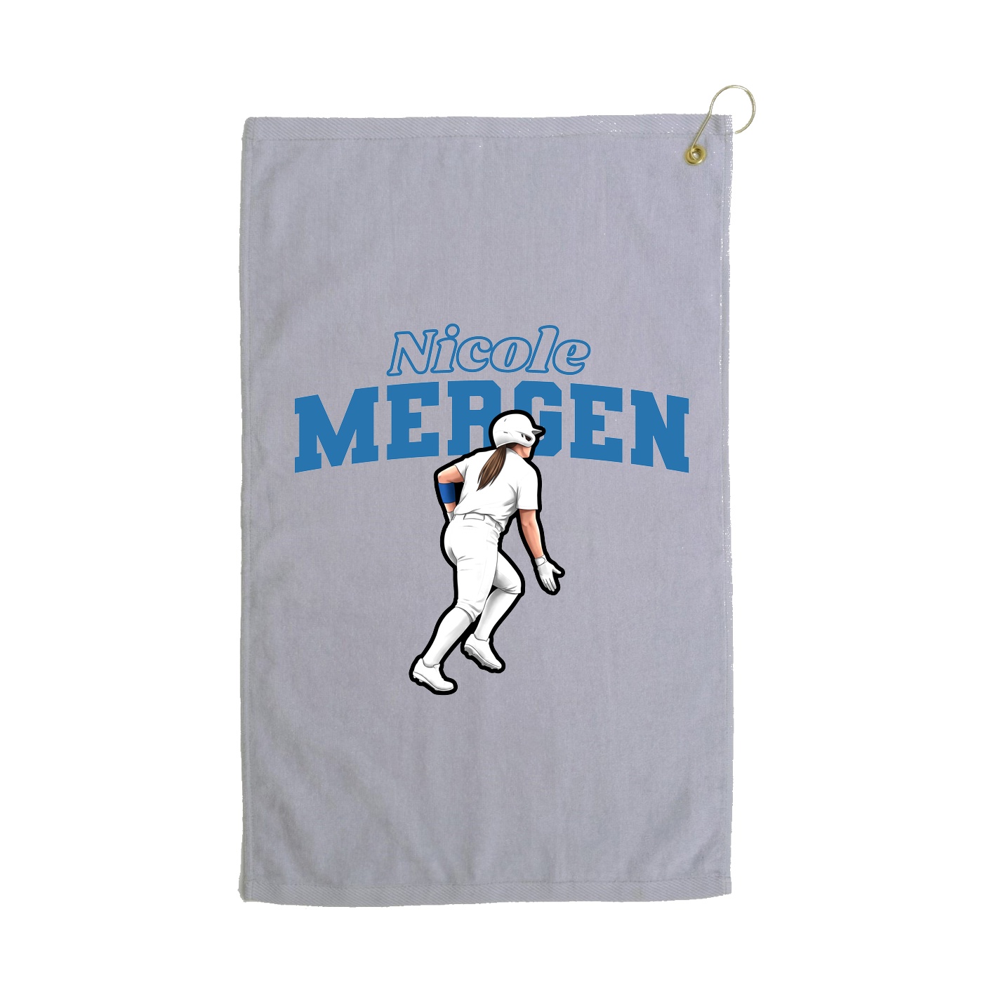 Golf Towel — Name Arch in Grey