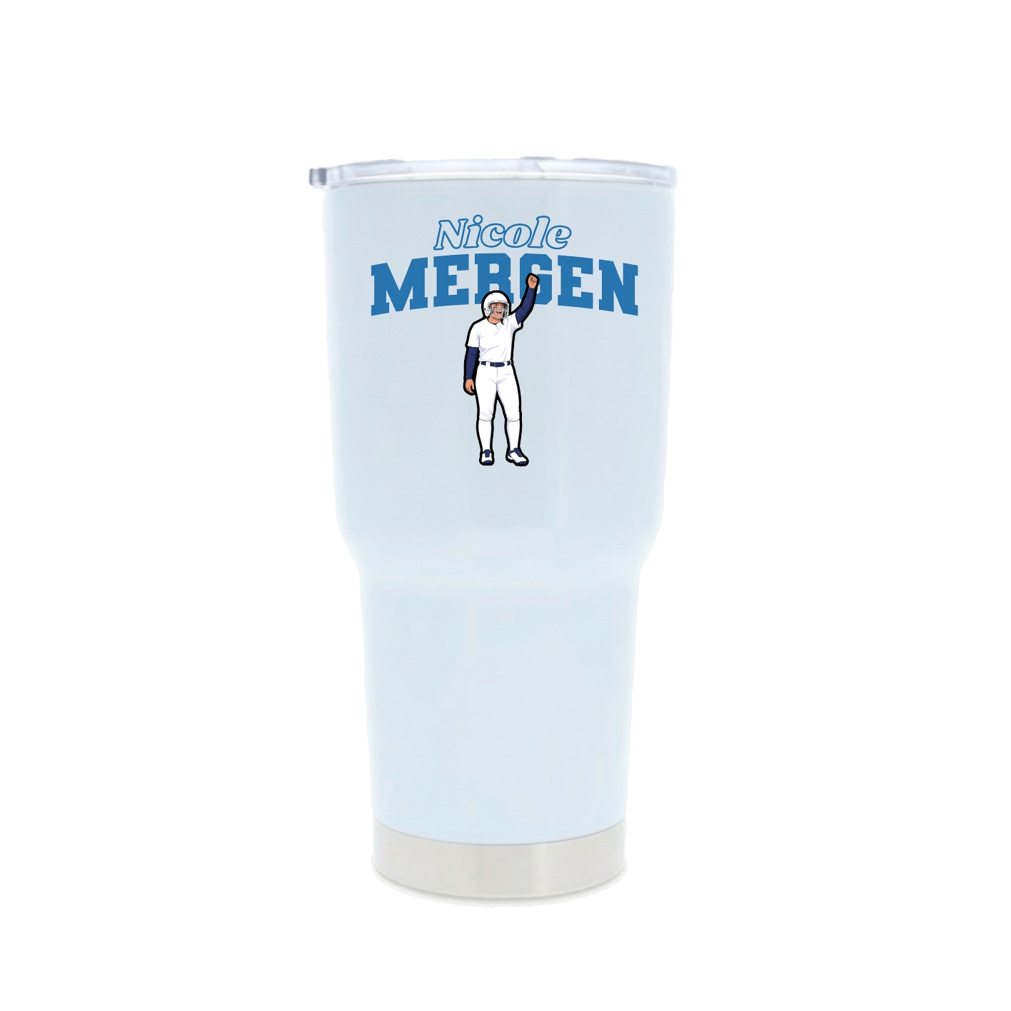 30oz Stainless Steel Tumbler — Name Arch in White