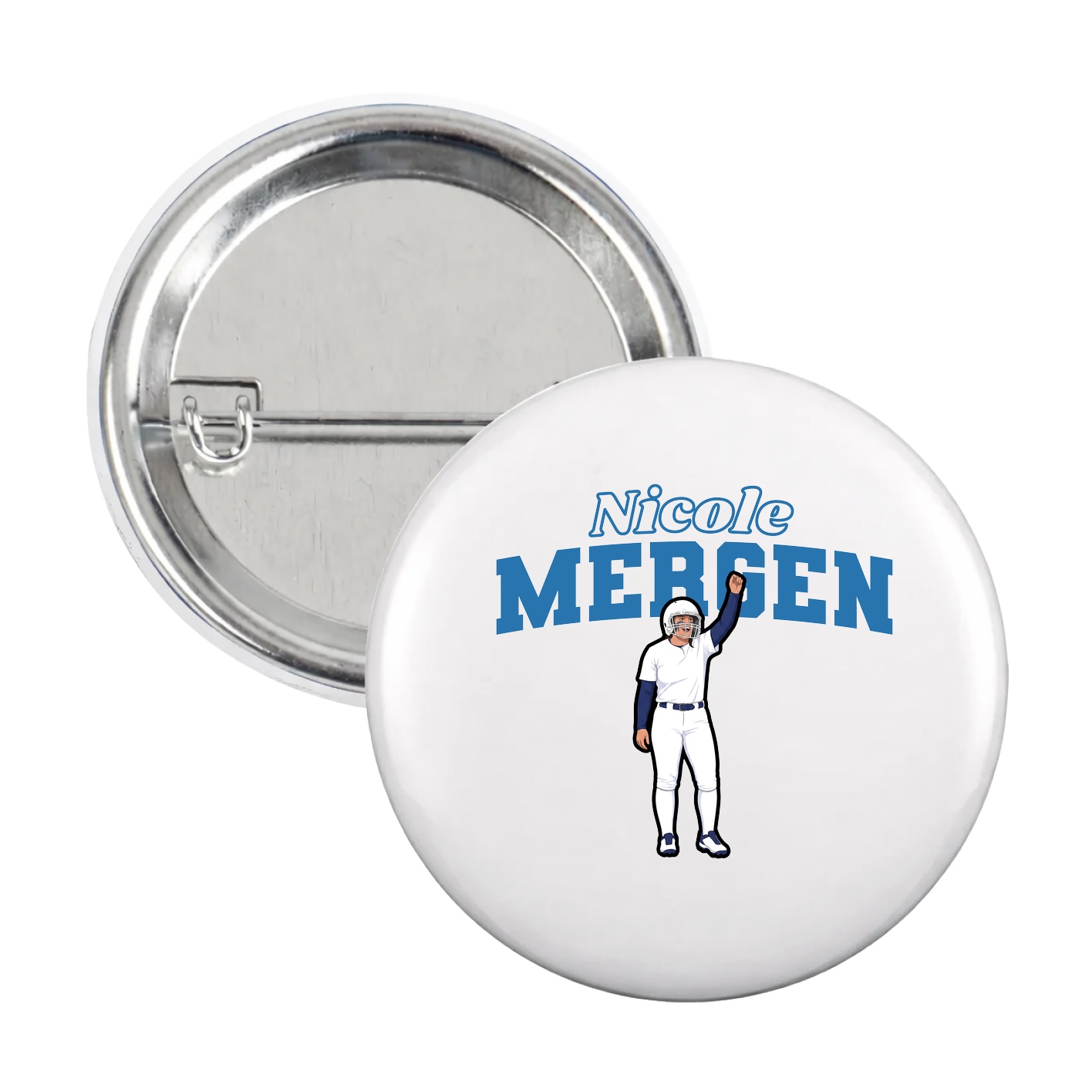 Game Day Button — Name Arch in White