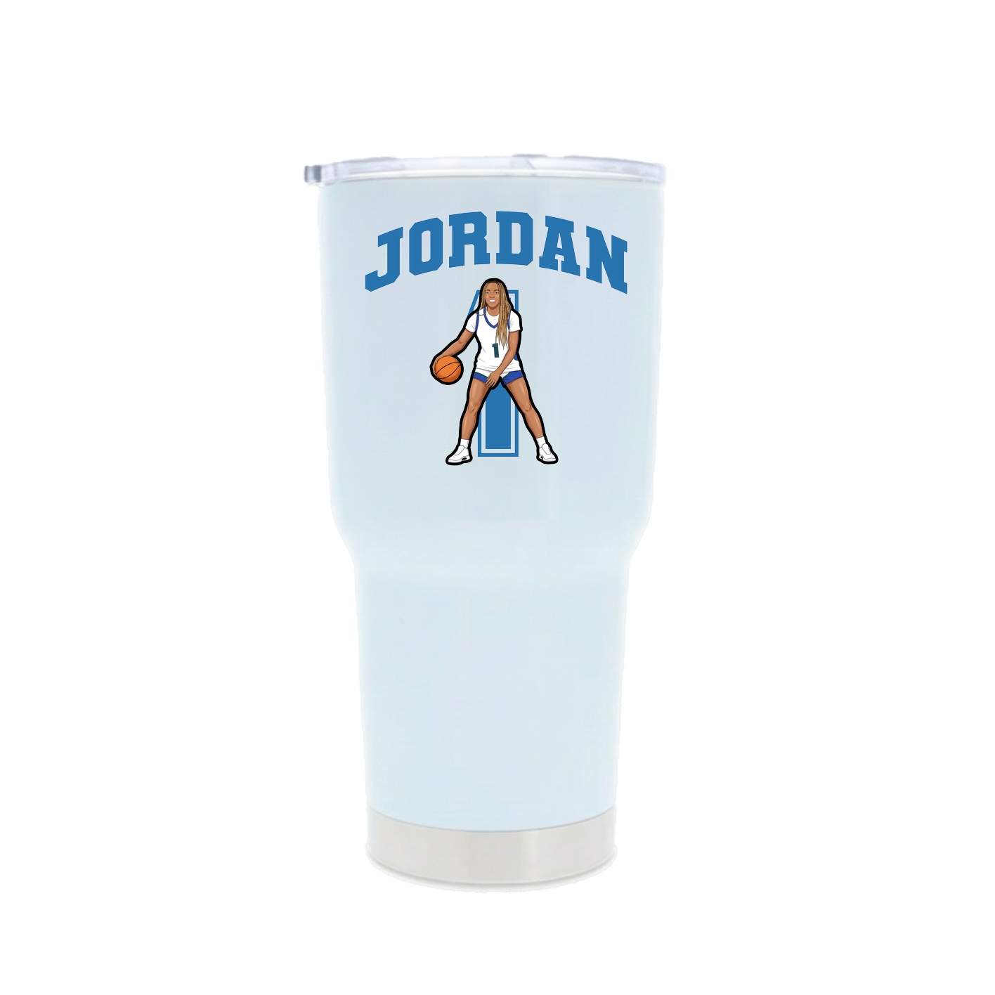 30oz Stainless Steel Tumbler — Number in White